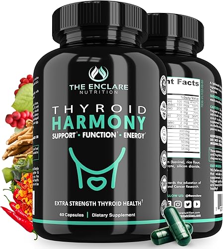 THE ENCLARE NUTRITION Suplemento de apoyo tiroideo equilibra las hormonas para la energía, el metabolismo, la concentración, el estrés, el estado de