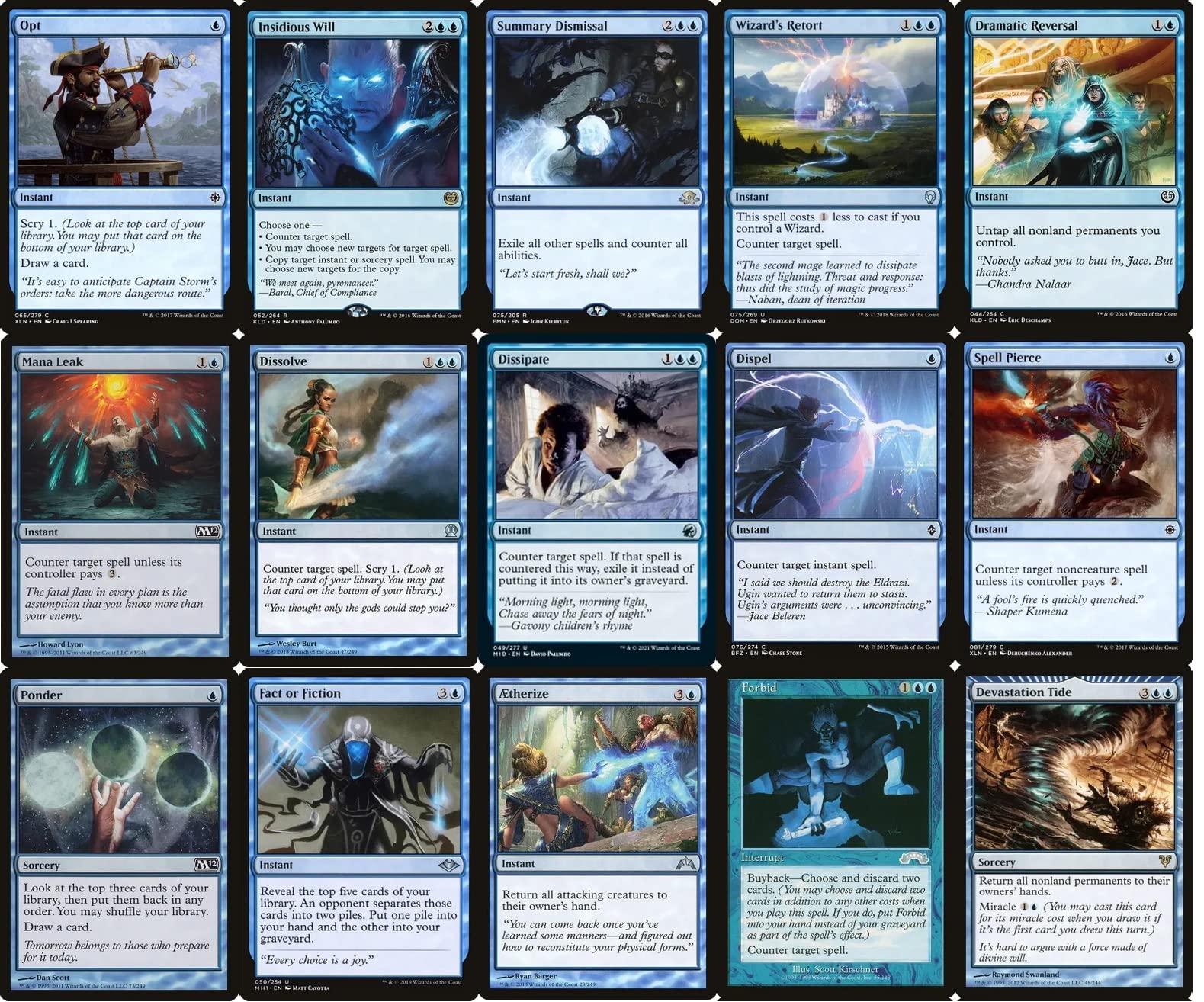 Amazon.com: Wizard Commander Deck - Mono Blue - EDH - 100 Card - Custom Magic  The Gathering Deck