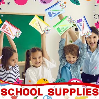 181 Pcs Back to School Gift Include 60 Colorful Pencils 30 Eraser 30 Mesh Zipper Pouch Bags and 30 Pencil Sharpener 30 Sheets Cards Set with Ribbon Stationery Favors for Classroom Exchange Gift