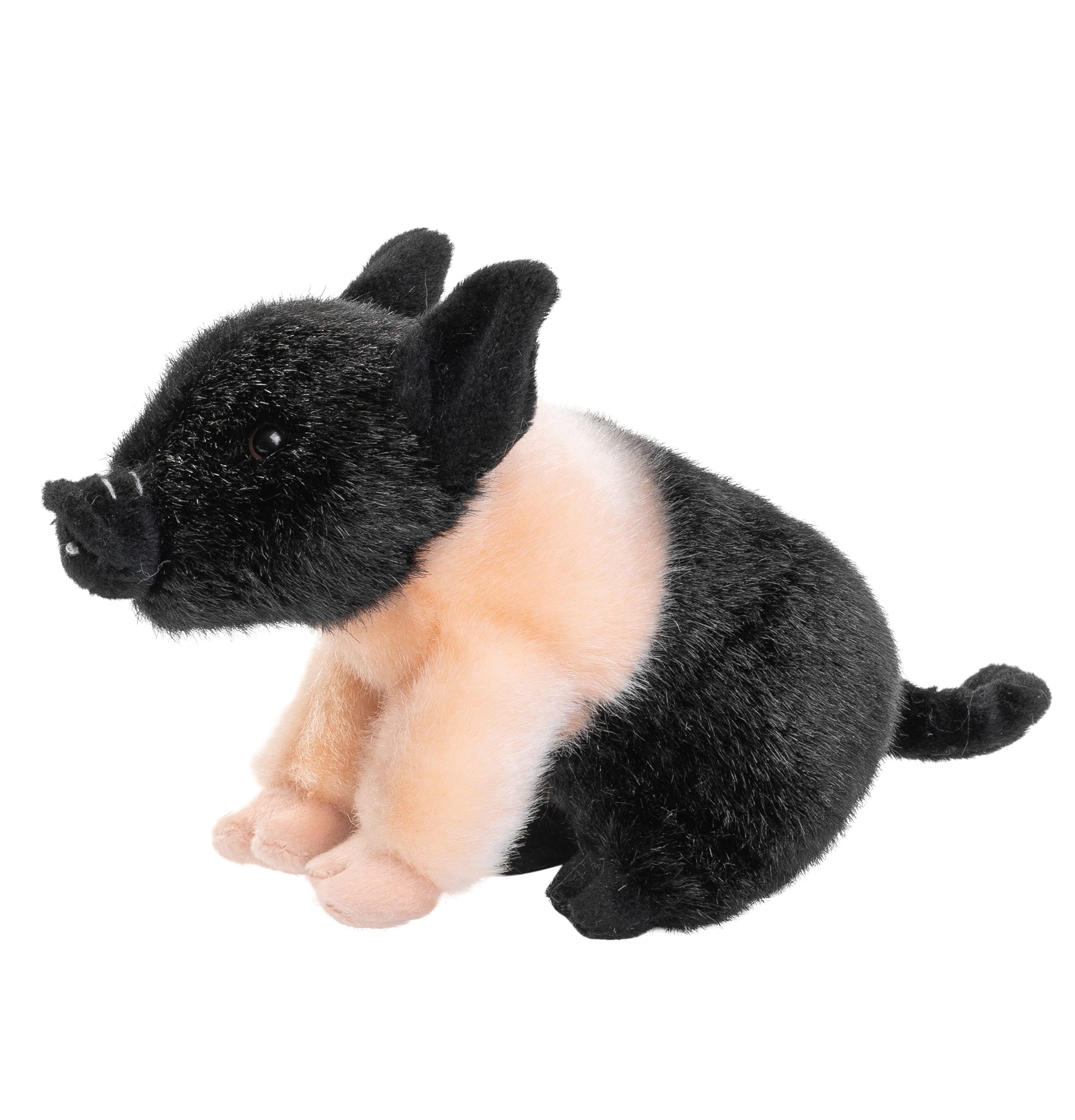 Peluche Cochon Pêcheur Rose et Noir - 20 cm - Uni-Toys