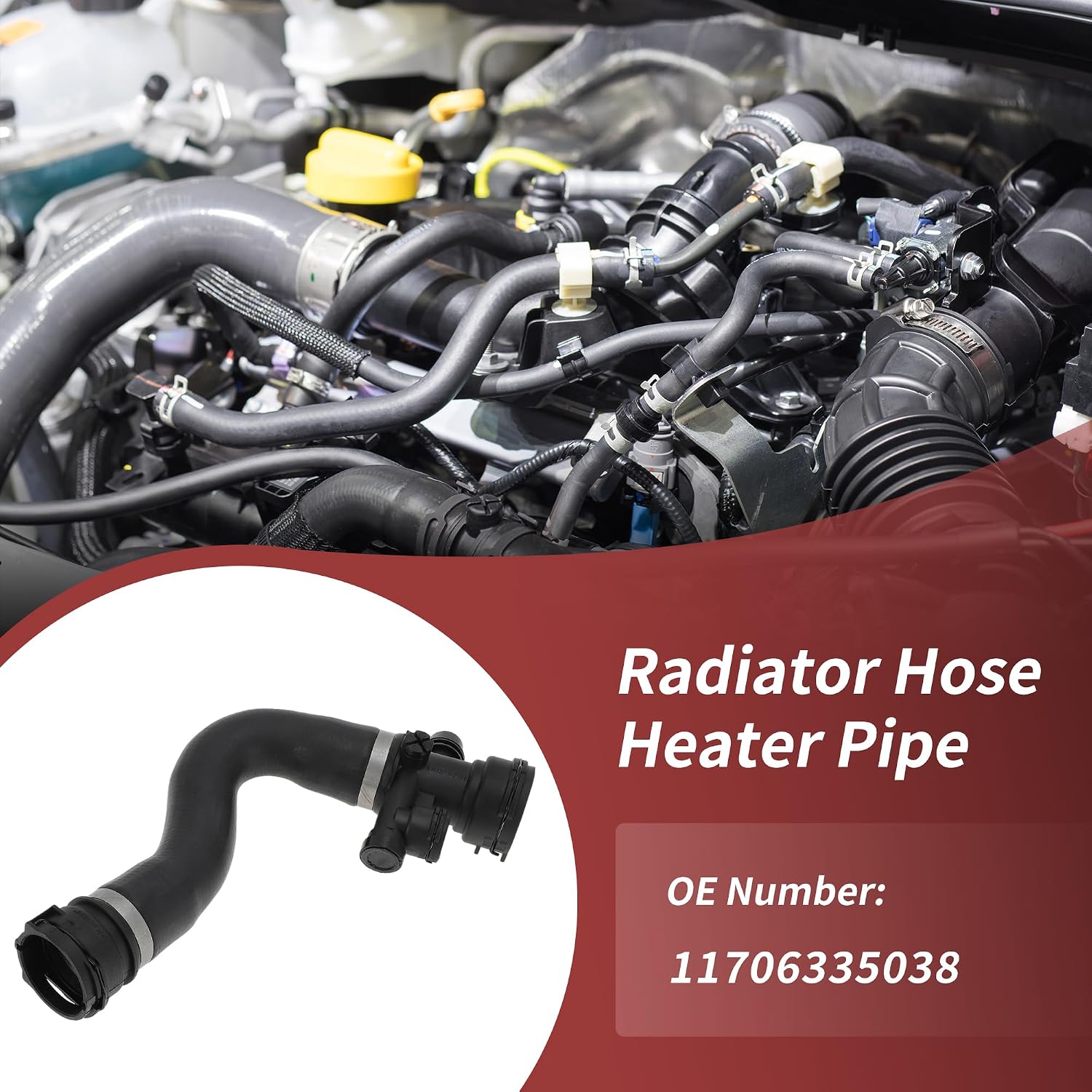 HVAC Engine Upper Radiator Coolant Water Hose for BMW X3 2.5L 3.0L 2007-2010 No.11706335038 Heater Hose Radiator Hose