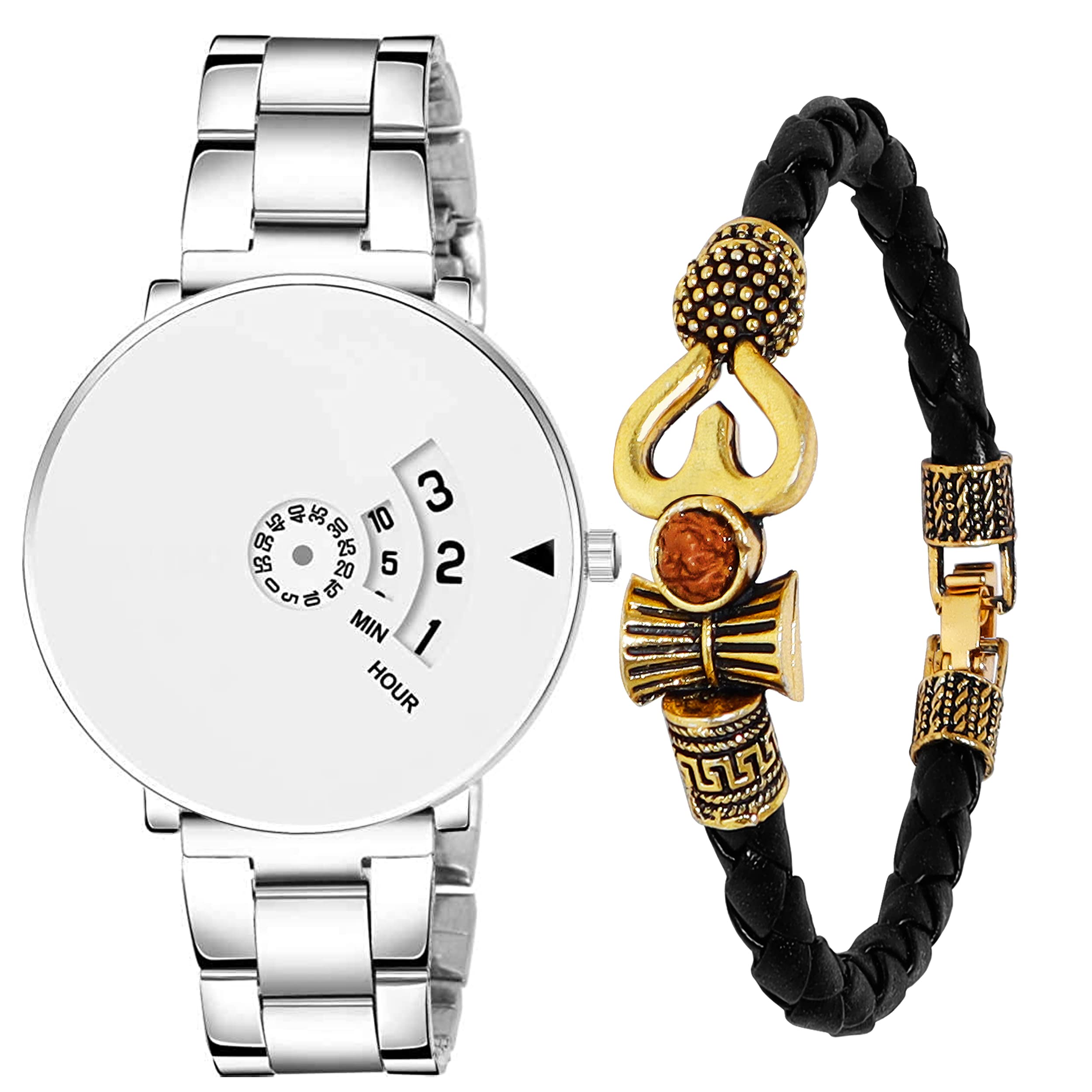 just like Stylish Dial Stainless Steel Strap and with Mahadev Braclet Combo Watch for Boy Ane Men (White) (B0BTD5K9TJ) Amazon Price History, Amazon Price Tracker