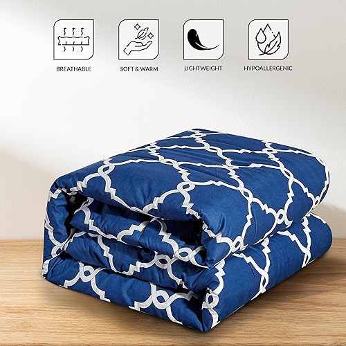 Miniatura 4 de LDC LUX DECOR COLLECTION Juego de edredón de 4 piezas tamaño individual, juego de ropa de cama reversible con estampado, cama Queen en bolsa, 1