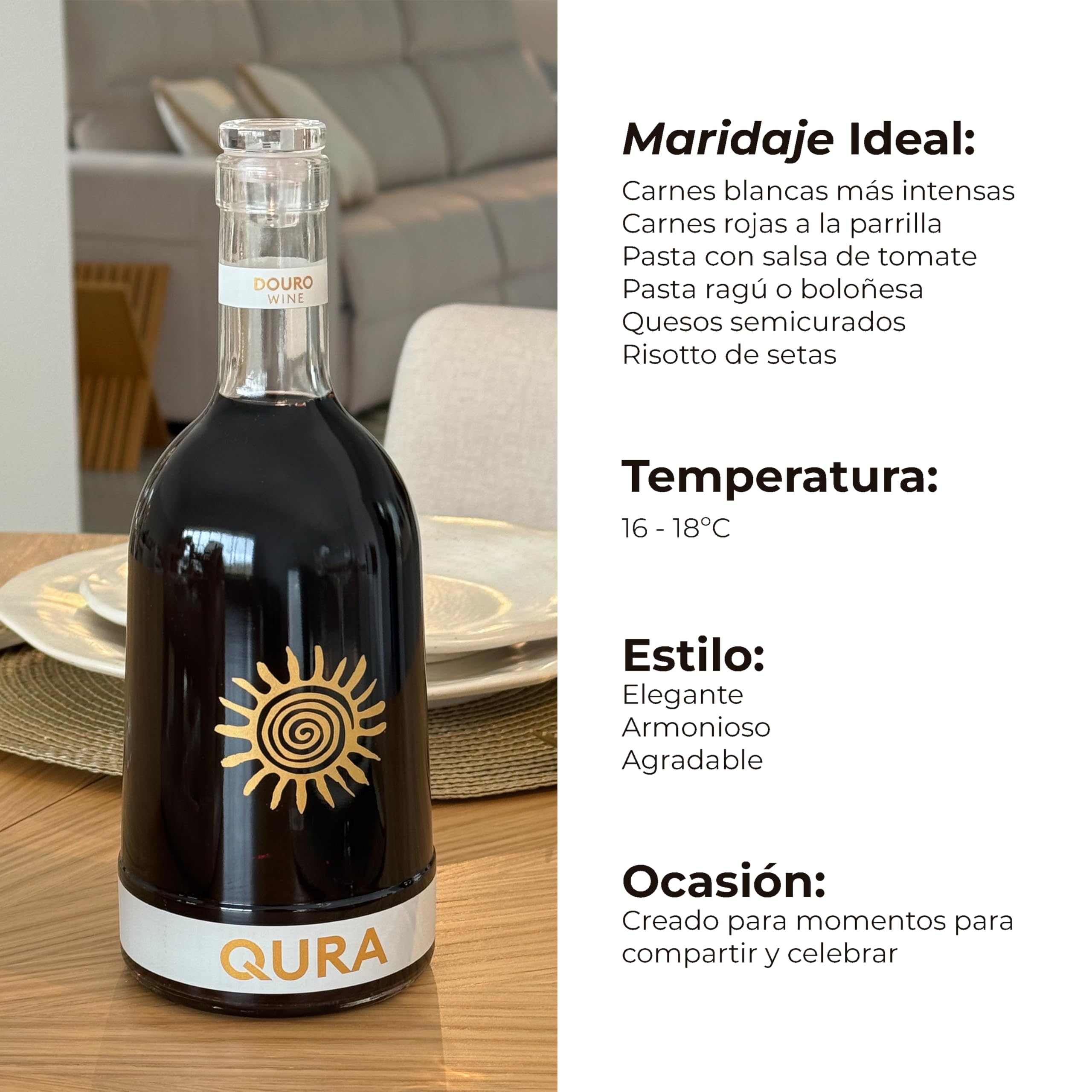 QURA – Vino Tinto DOC Douro Edición Especial | Caja de Vino para Regalo | Pack Vino para Regalar 3 Botellas | Cosecha 2023 | 13,5% vol | Rubí | Jugoso y elegante