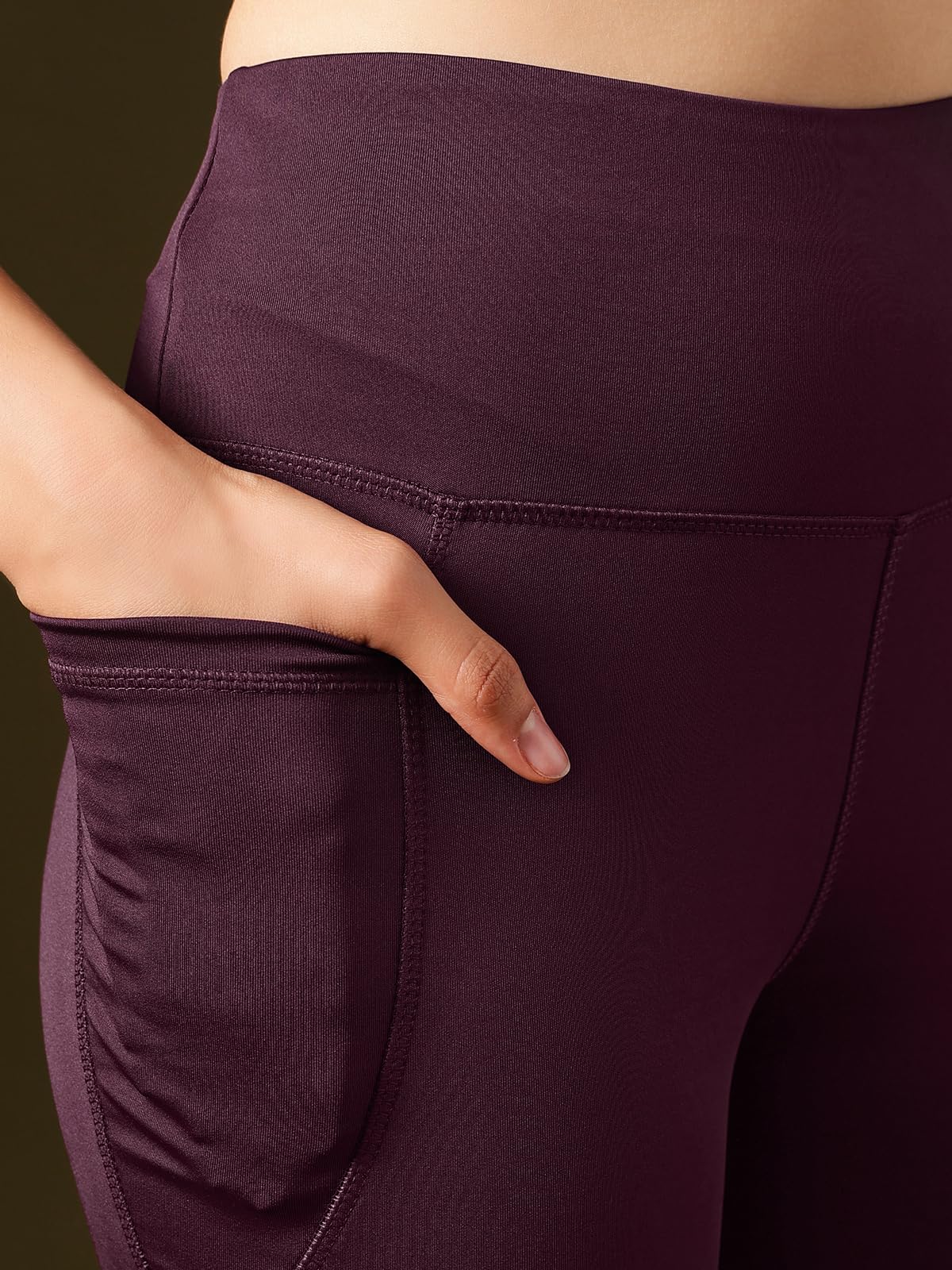 Clovia Women's Comfort-Fit High Waist Flared Yoga Pants (AB0090A15_Purple_XXL) 3