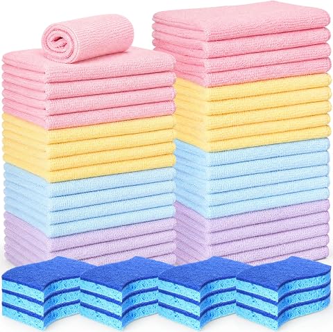 48 Pack Microfiber Cleaning Cloth Kit 36 Cleaning Microfi...