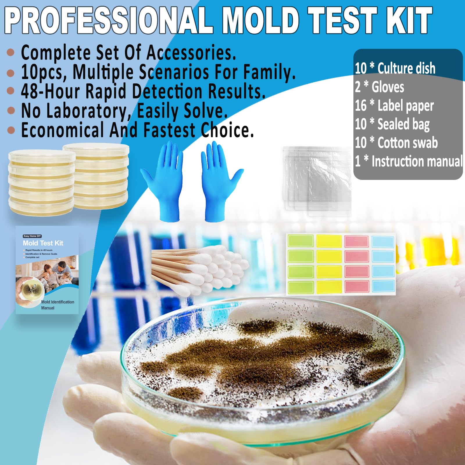 Mold Testing Labcorp Snapklik.com : Mold Test Kit For Home -10 Simple Detection Tests, For ...