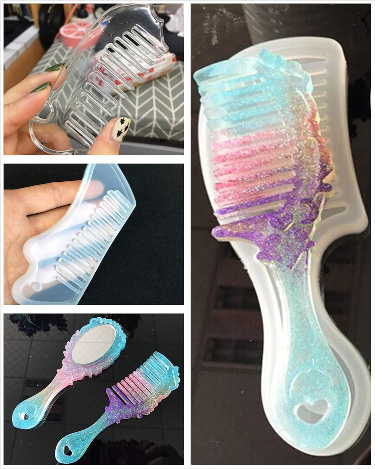 Crystal Clear UV Resin 100ML 22 Molds 17 Open Back Bezels + Glitter + Mini UV Lamp, Jewelry Making Resin Crafts Kit for Pendants Bracelets Diamonds Earrings Rings Snowflakes Shells, Resin for Coating