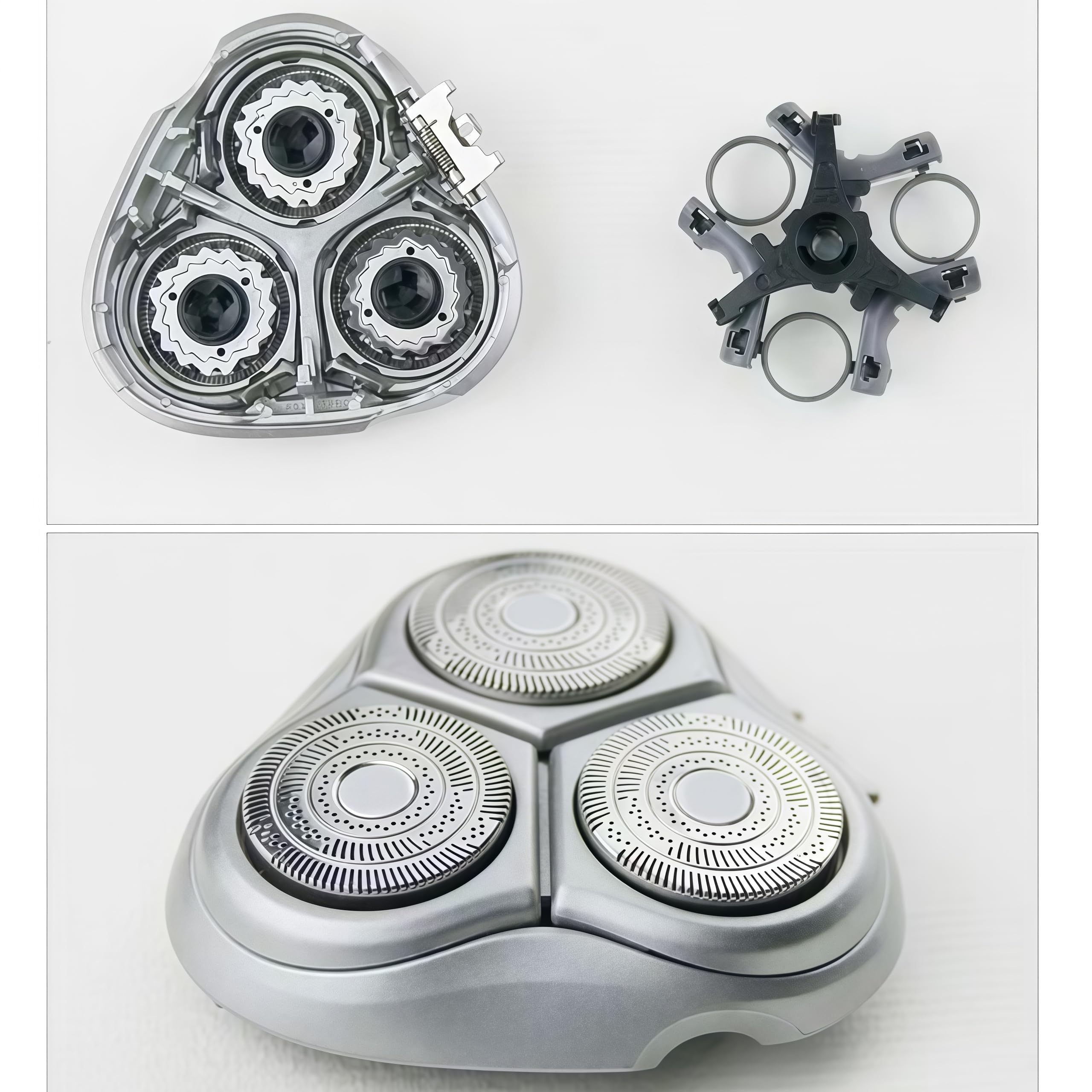 Ersatz-Scherköpfe für Philips HQ8200, HQ8240, HQ8250, HQ8260, HQ8270CC, HQ8290, HQ9, abgeschrägte Kantenfolie mit Mikrokugel-Beschichtung, Multi-Flex-Schwimmstruktur, sanfter Gesichts- und