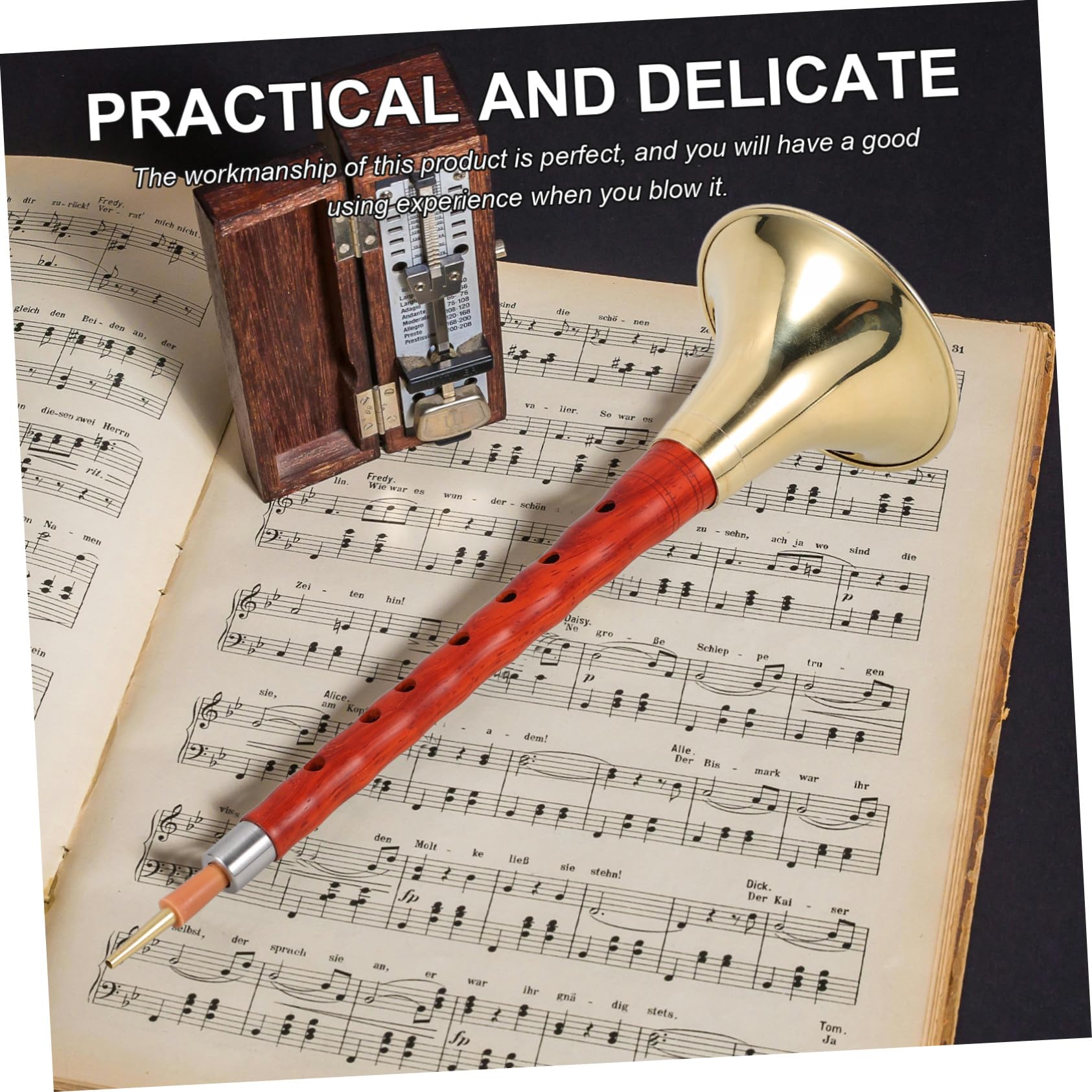 Suona in Legno Professionale in Ebano G Tono, Strumento a Fiato Tradizionale per Principianti e Adulti, Set Accessori e Suonata Melodiosa per Esecuzione Musicale Colore Casuale