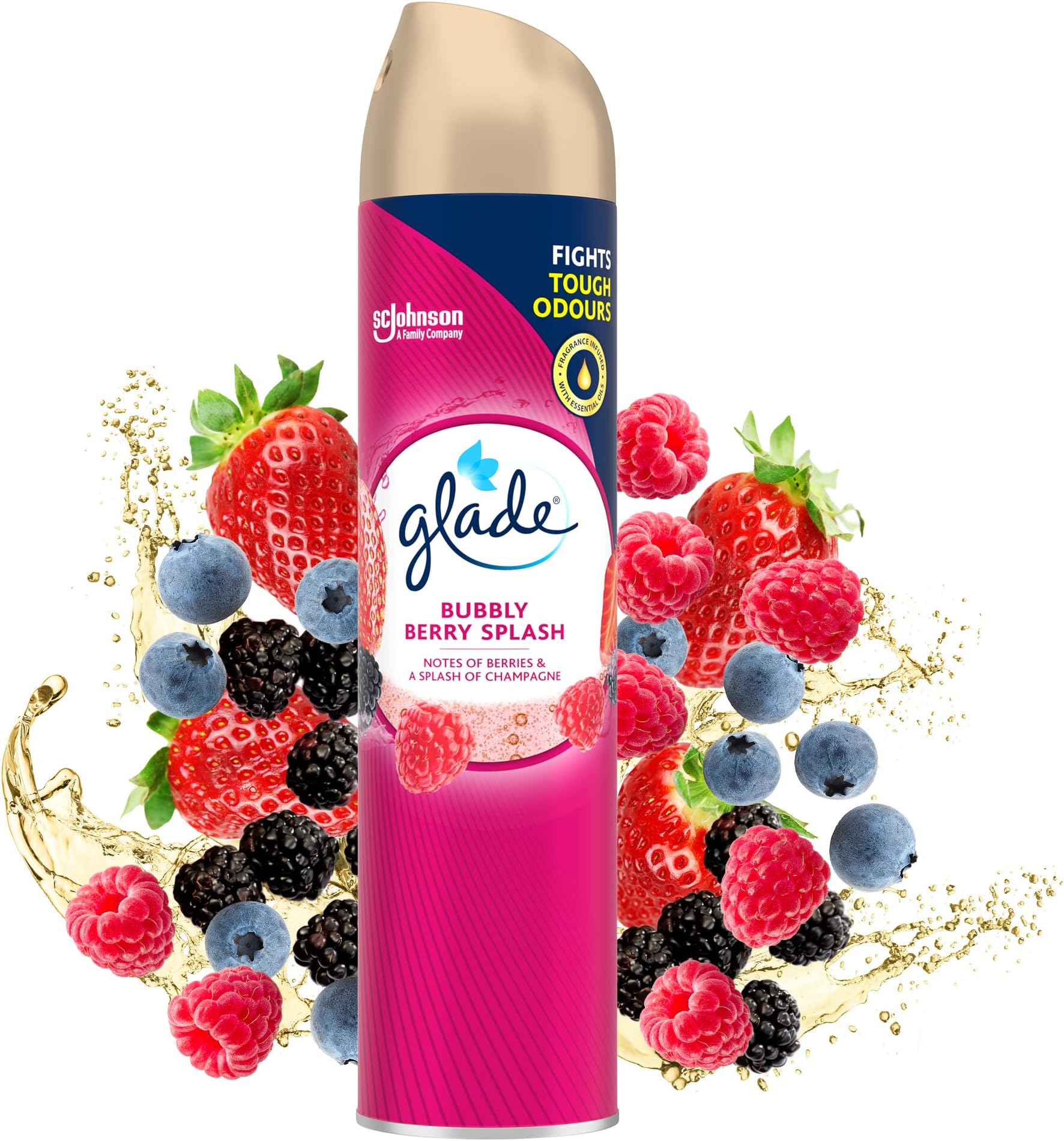 Glade Air Freshener, Aerosol Room Spray, Bubbly Berry Splash, 300ml