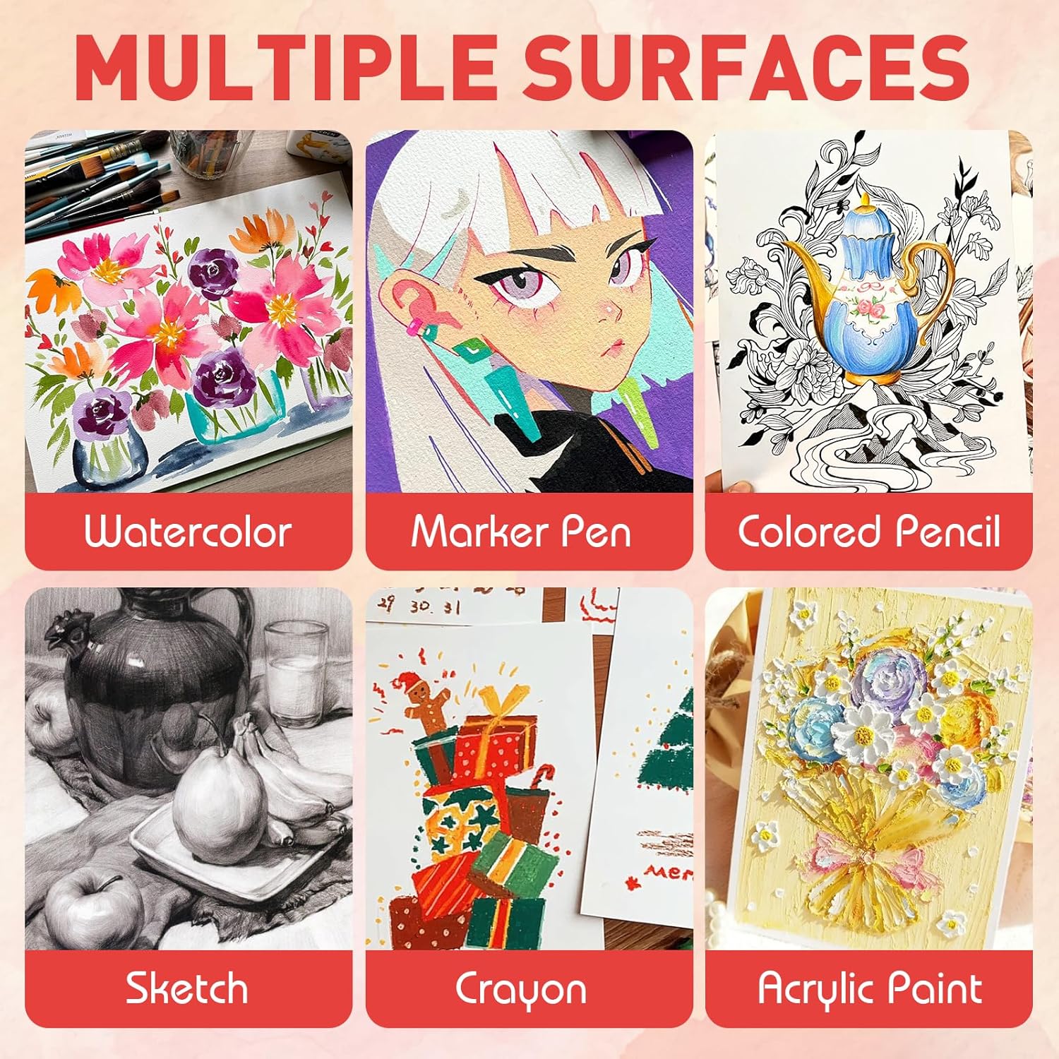 FUMILE Watercolor Paint Set Bulk,5 Pack,8 Colors Watercolors Paint with Paintbrush,and 400 Sheets 5x7 Inch Watercolor Paper Bulk, 140lb /300GSM White Cold Press Water Color Paint Paper