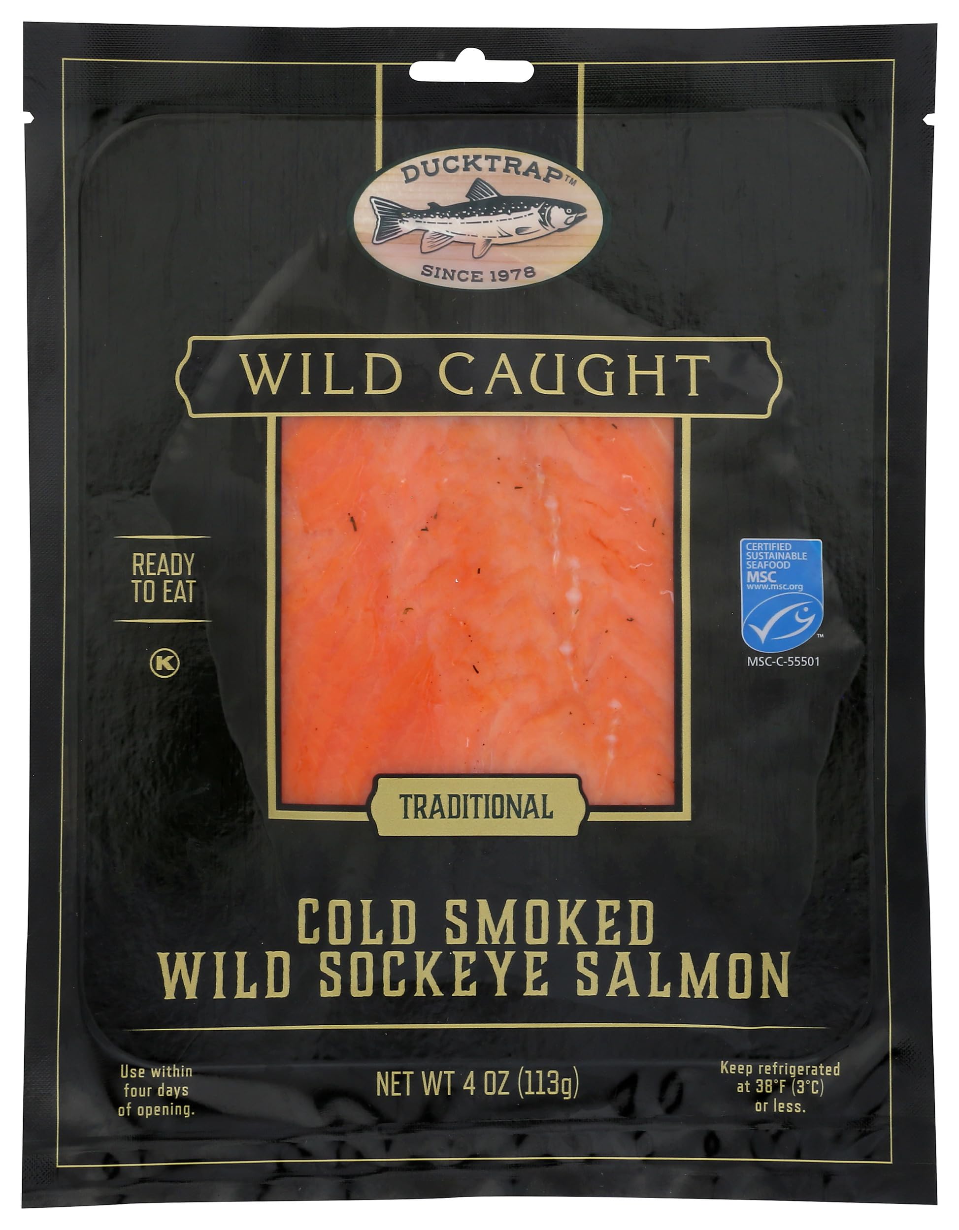 Ducktrap River Smoked Sockeye Salmon, 4 OZ