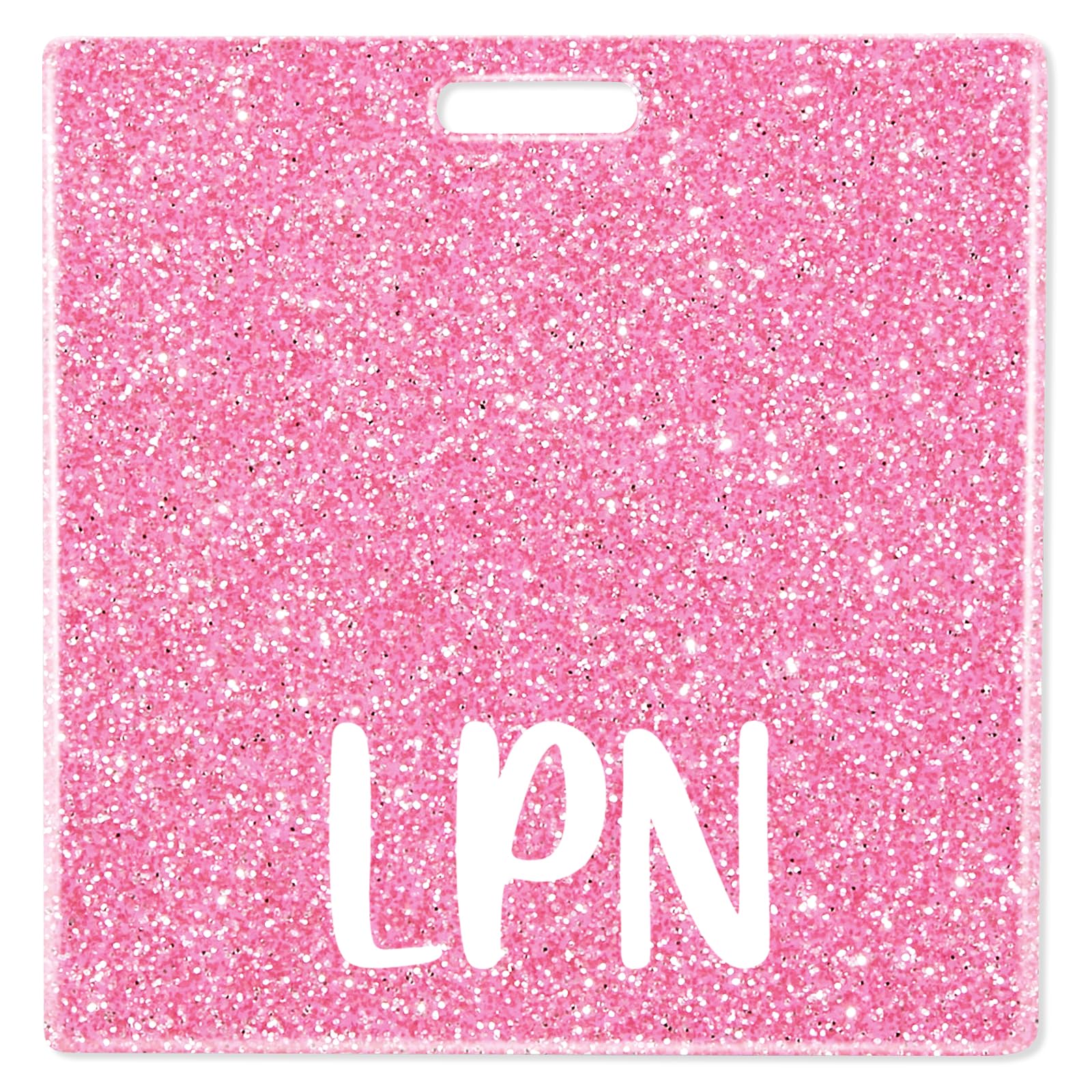 Plifal LPN Badge Buddy Card Holder Nurse Nursing Accessories Licensed Practical Nurse Horizontal ID Name Identification Tags Hospital Work Gifts Glitter