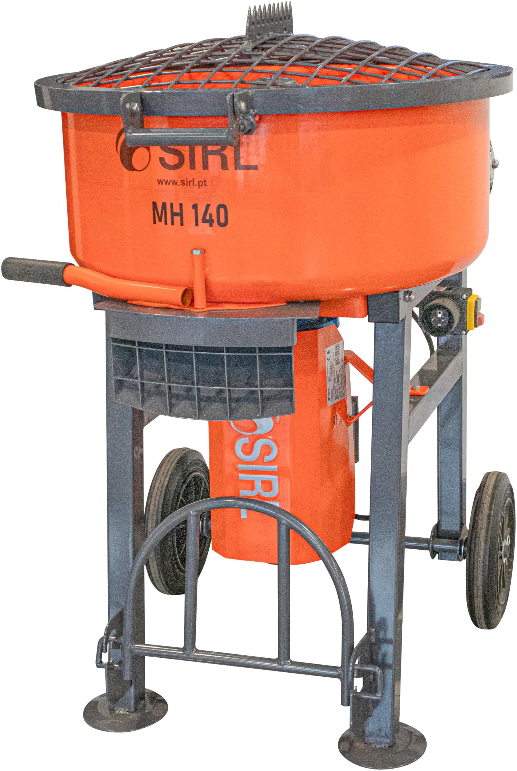 MH140 Profi Betonmischer 230V Zwangsmischer Mischmaschine Beton Zementmischer zum Anrühren von Mörtel, Zement, Putz, Beton, Schüttgut | 1500 Watt Motor | 130 Liter Trommelvolumen | 3 Rührarme