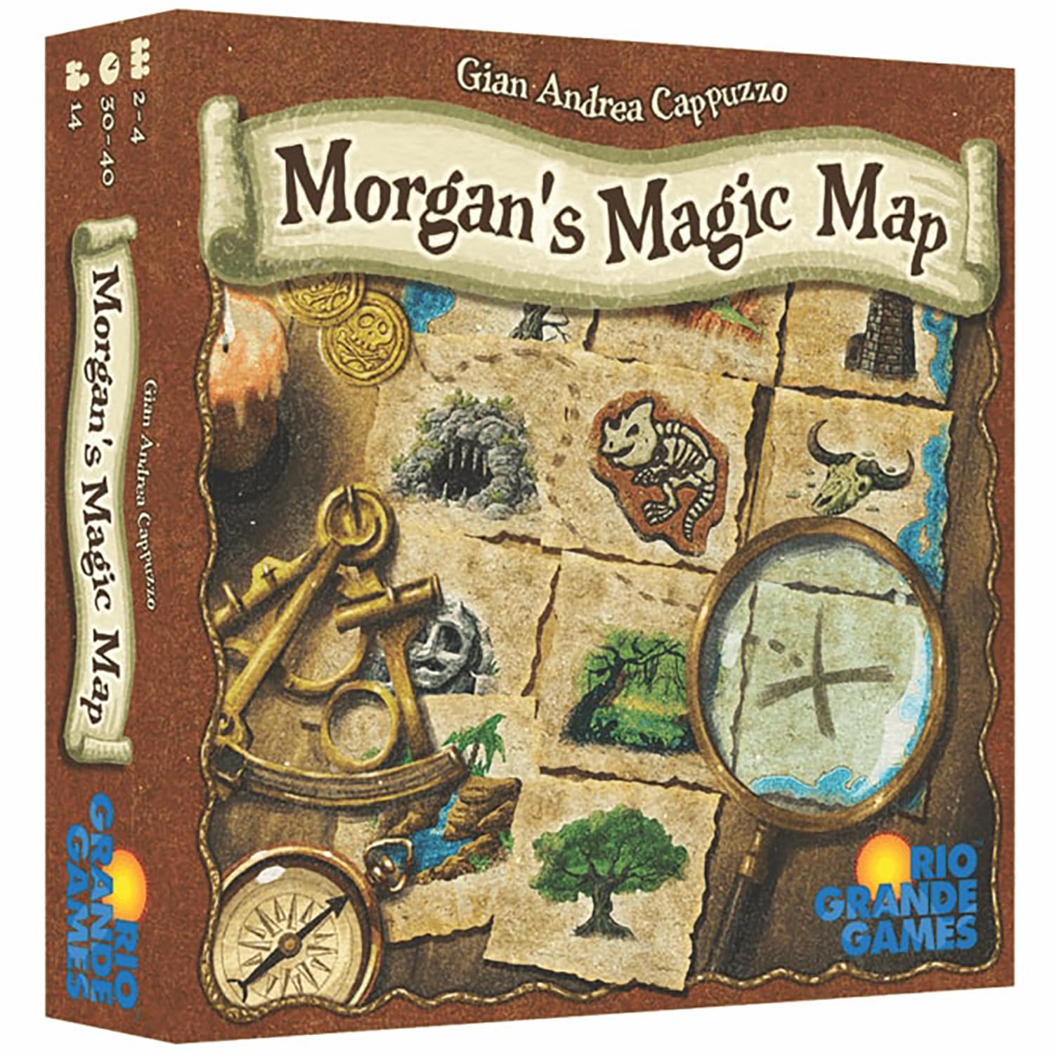 Rio Grande Games Morgan's Magic Map - Tile Placement Game, Pirate Map Treasure Hunt, Modular Game Board, Rio Grande Games, Ages 10+, 2-4 Players, 30-60 Minute Playing Time