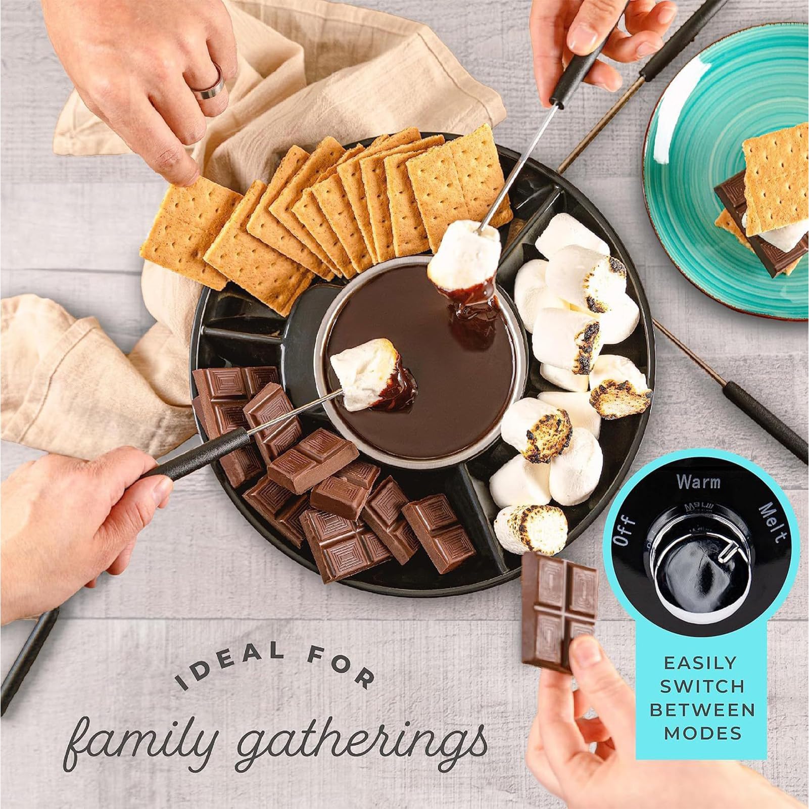 Generico Für Fondue - Sicherer Wärmer für Süßigkeiten und Cremes - Behälter zum Schmelzen von Süßigkeiten, ideal für Dessert Kaffee Milch Küche Party Camping Picknick