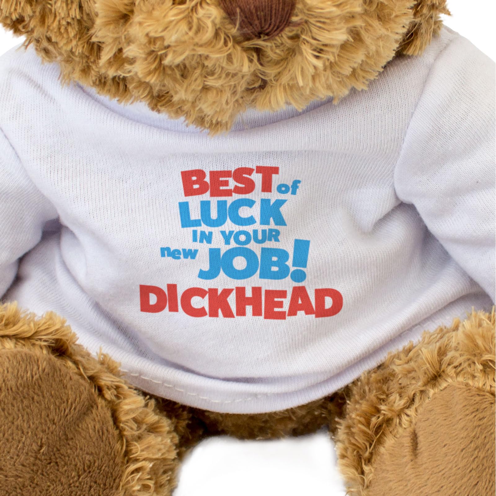 BEST OF LUCK IN YOUR NEW JOB DICKHEAD - Teddy Bear - Cute - Funny Gift Present, Brown - Image 3