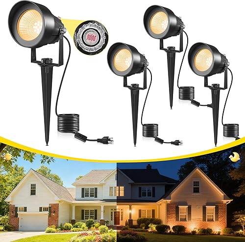 Miniatura 18 de T-SUN Iluminación exterior del atardecer al amanecer, luces de poste de bandera con fotocélula de encendido y apagado automático, impermeables, LED