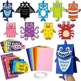 WATINC 9Pack Hand Puppet Art Craft - DIY Making Your Paper Sock Puppets ...