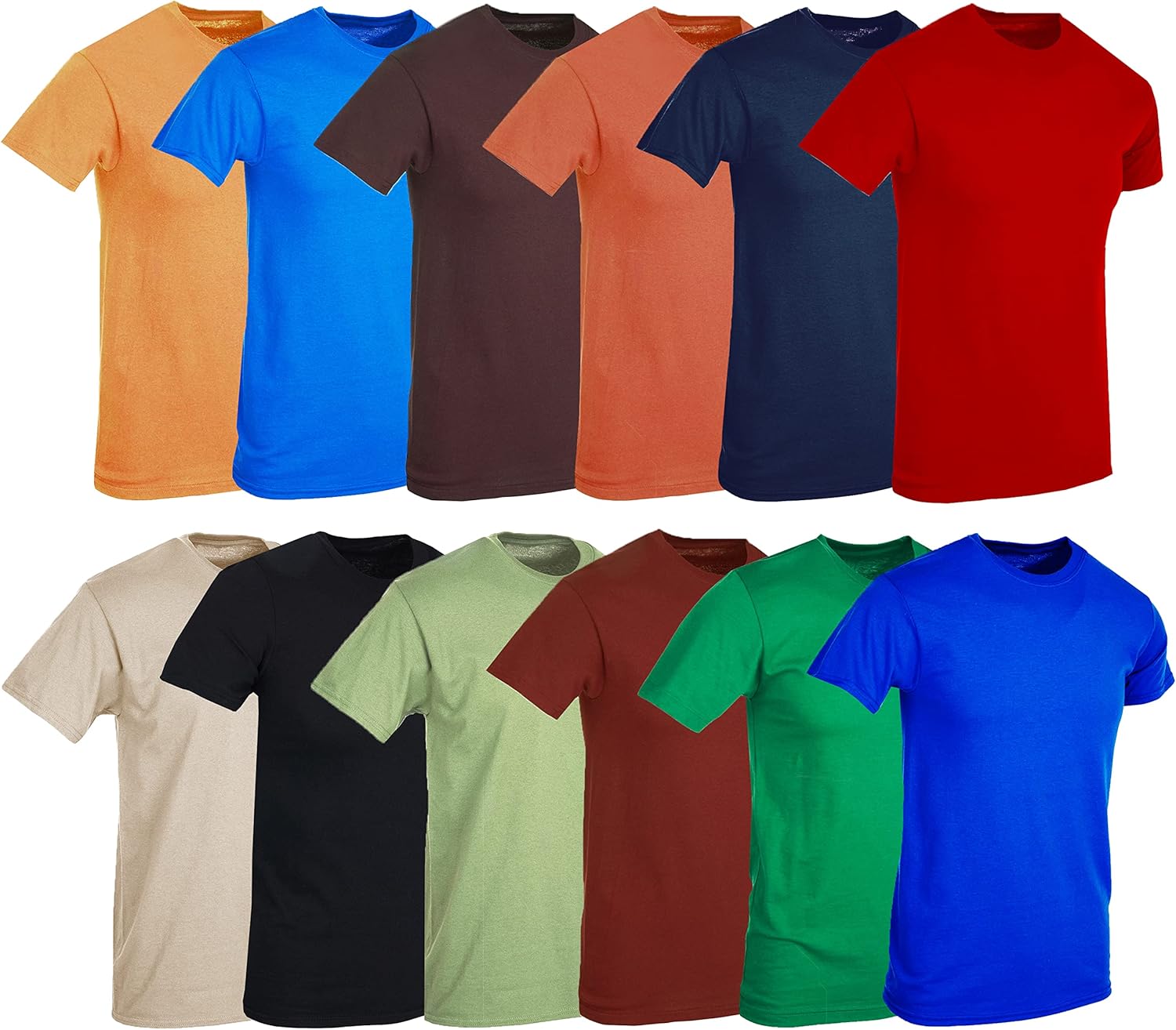 SOCKS'NBULK Mens Cotton Crew Neck Short Sleeve TShirts Mix Colors Bulk