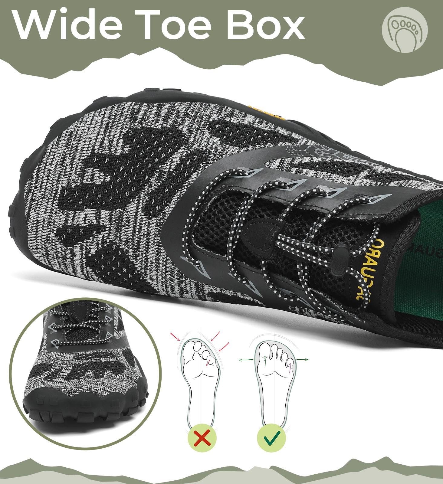 SAGUARO Scarpe Barefoot Minimaliste Uomo Scarpe da Trail Trekking Scarpette da Scoglio