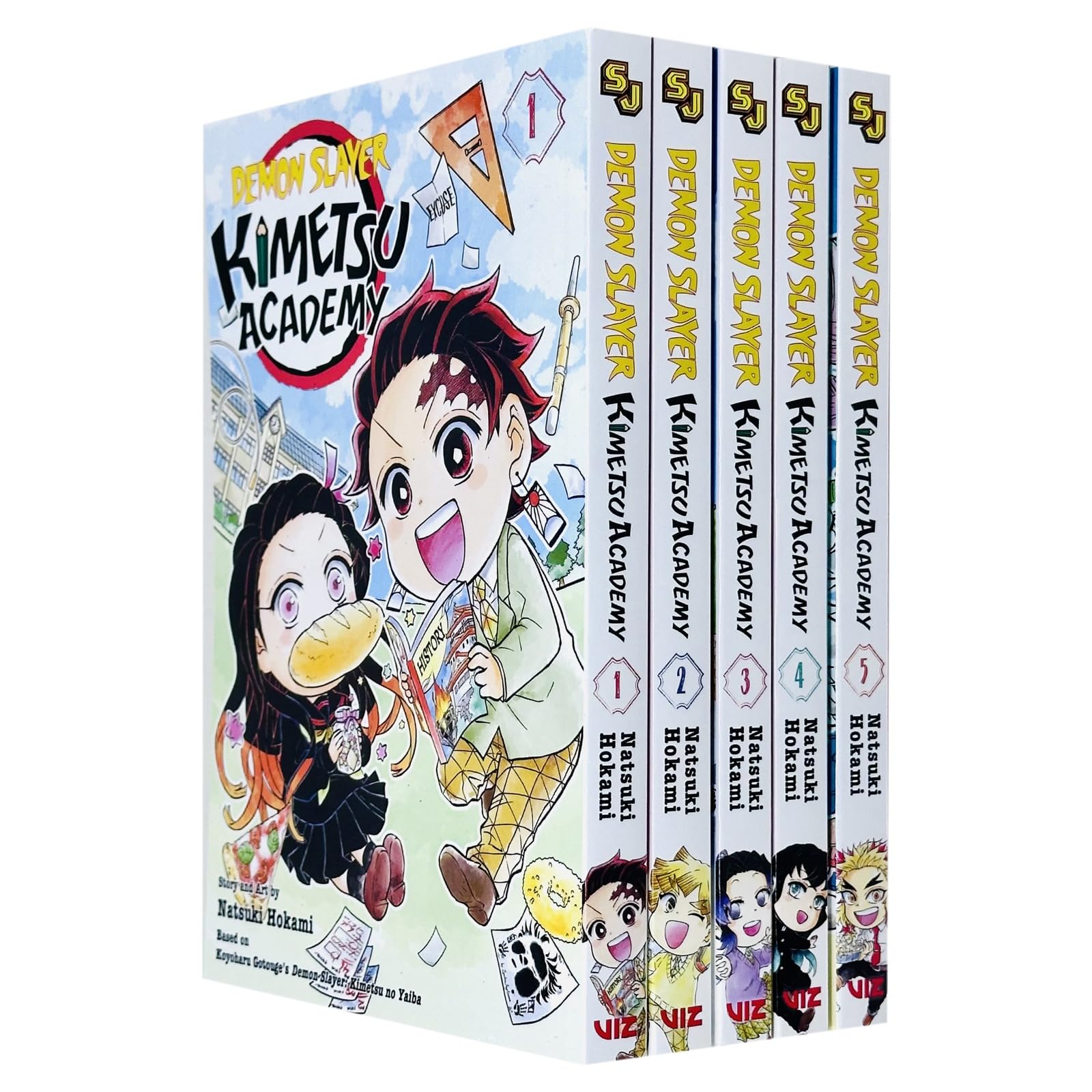 Demon Slayer Kimetsu Academy Volume (1-5) Books Collection Set By