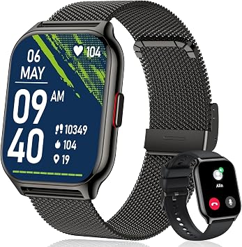 Smart Watch 45mm for Women Men(Dial/Answer Calls), 2.0 Fitness Tracker Watch with Heart Rate/Blood Pressure/Blood Oxygen Monitor for Android iOS