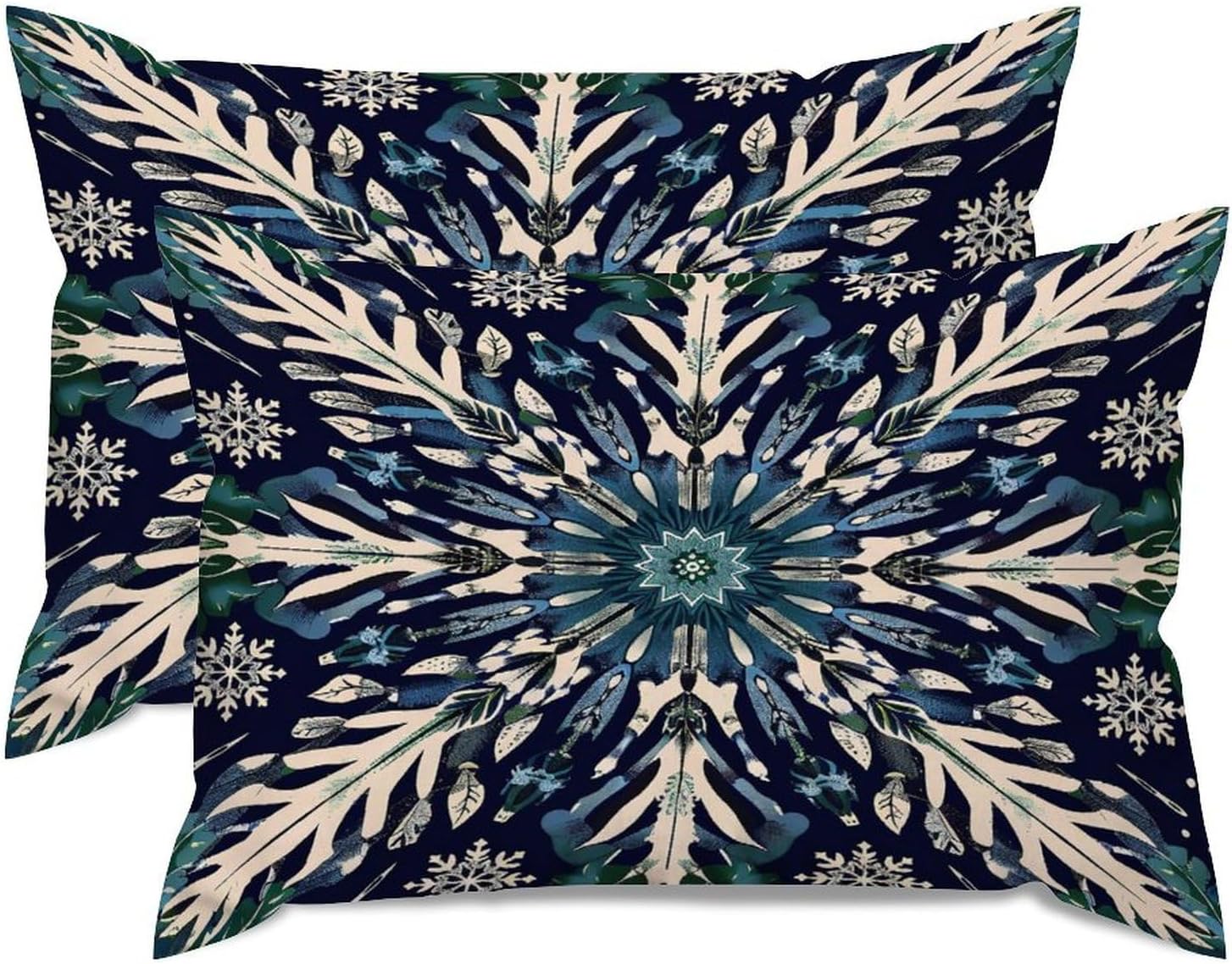 Set of 2 Watercolor Portuguese Abstract Damask Decorative Throw Pillow Covers 20x30in Farmhouse Rectangle Accent Pillow Cases Cushion Cover Cases for Sofa Chair Bedroom Home Decor