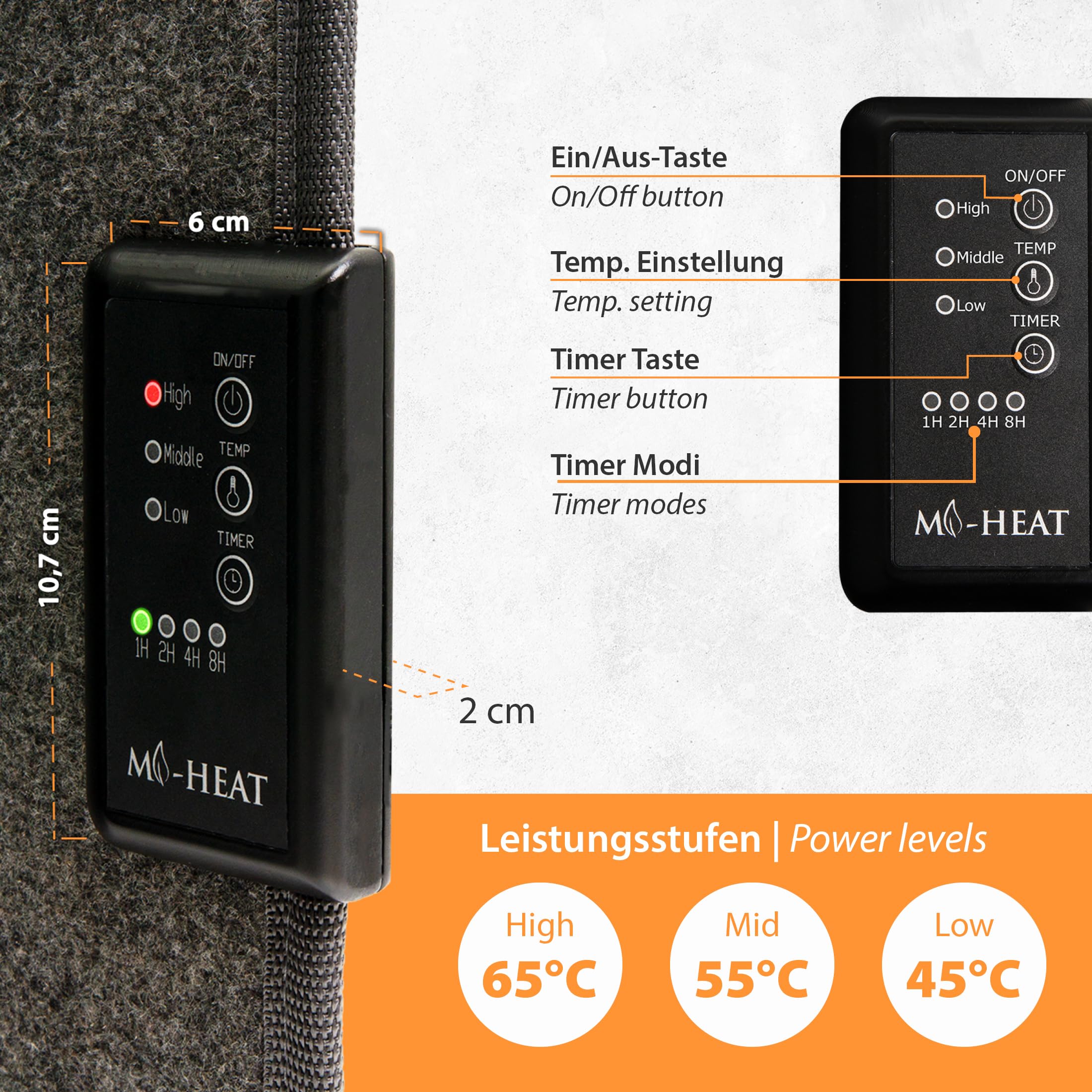 Mi-Heat Riscaldamento da tavolo da gioco, per Zocker fino a 60 °C, pannello riscaldante pieghevole a infrarossi, 51 x 100 cm, 260 Watt