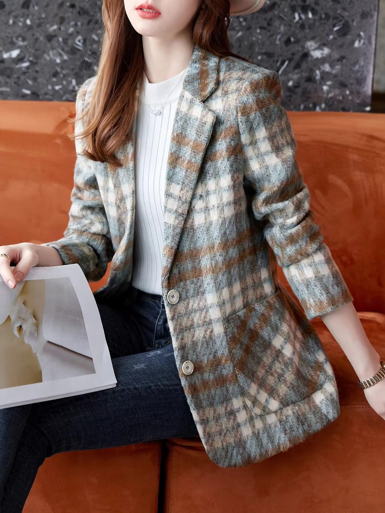 GUOYUXIAO Giacca Donna Slim Fit Professionale, Giacca da Ufficio e Pendolare per Abbigliamento Quotidiano Aziendale