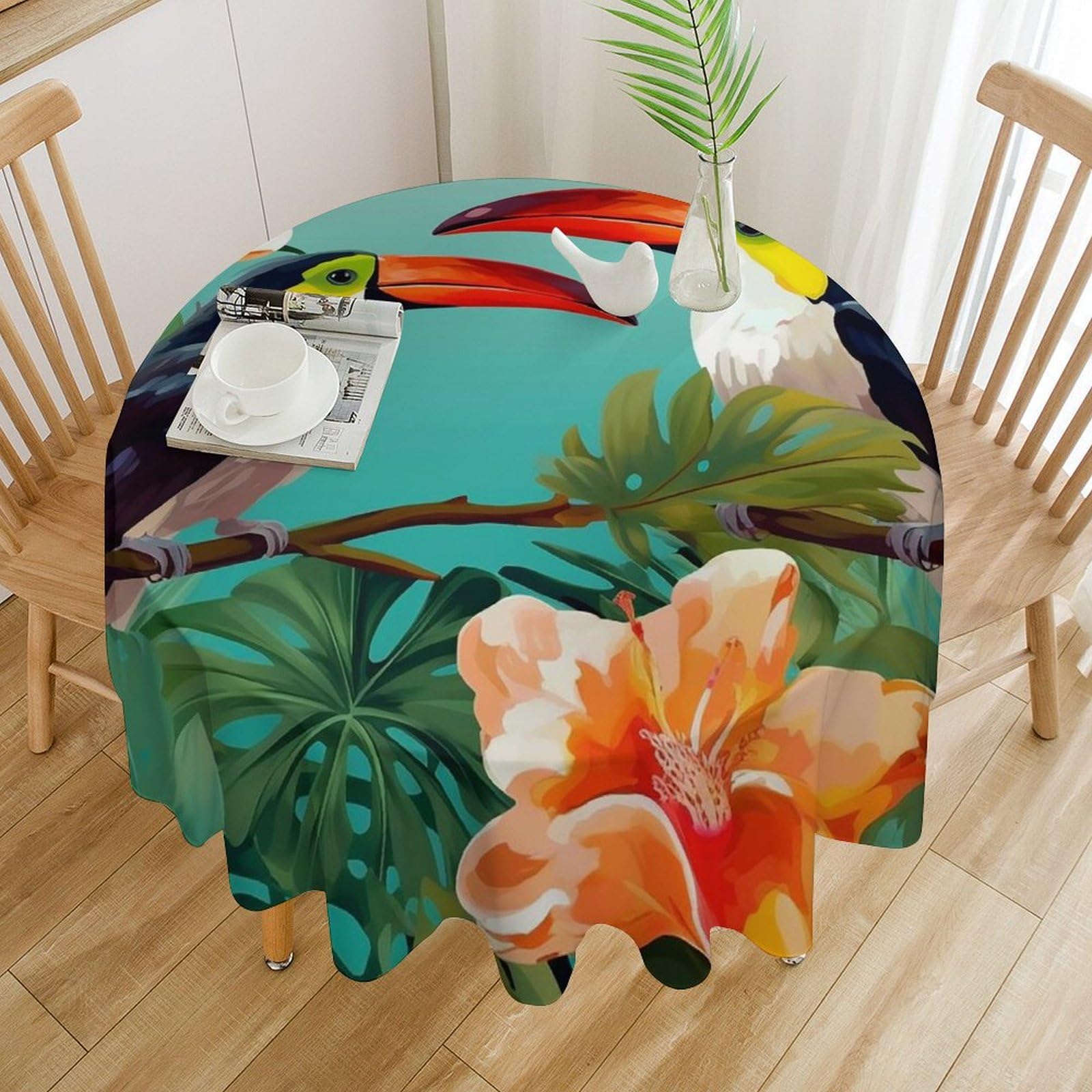 Nappe de table ronde imperméable pour éliminer les taches de graisse lors d'un banquet