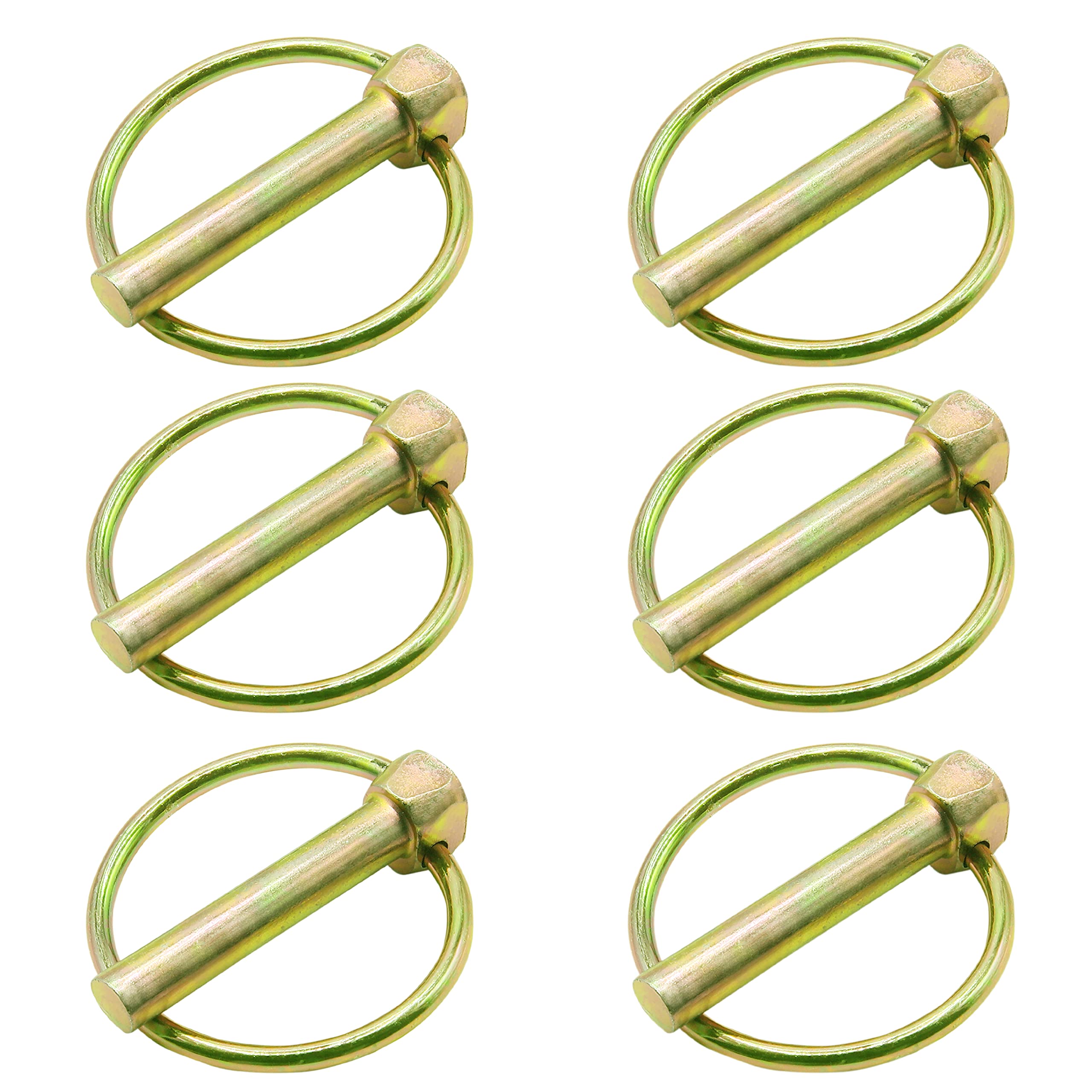 6 Pcs of Lynch Pin Assortment (5/16”x1-3/4”) for Trucks, Tractors, Trolleys, Lawn Mowers, & Trailers