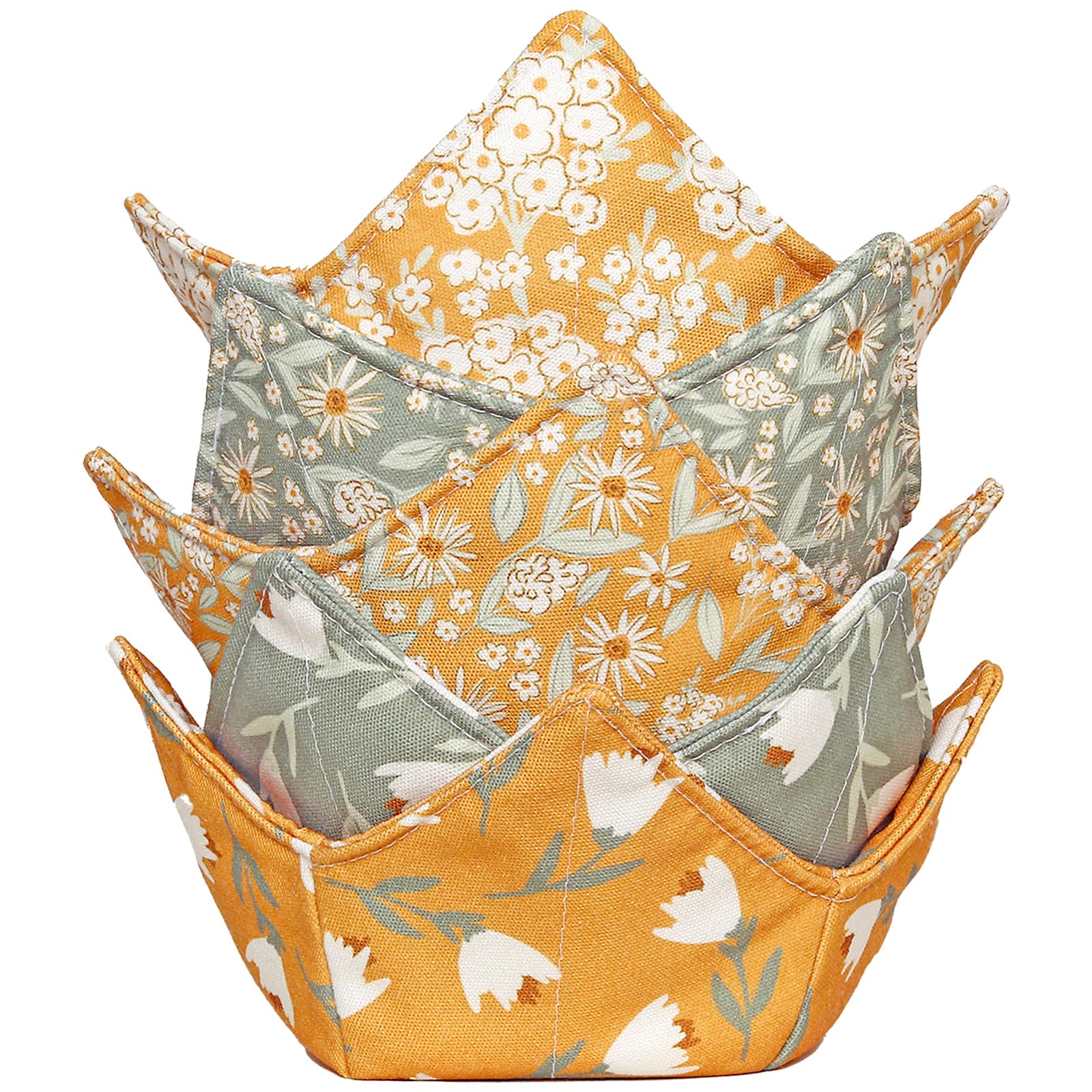 Cotton Microwavable Bowl Cozy, Microwave-Safe Hot Bowl Holders, Soup bowl Cozy Hot Pads (C2)