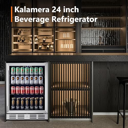 Miniatura 10 de Kalamera Mini refrigerador de bebidas independiente, capacidad para 120 latas, para refrescos, agua, cerveza o vino, para cocina o bar con luz