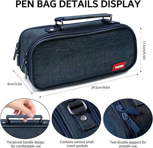 Miniatura 8 de Ayieyill Estuche para lápices de gran capacidad, estuche de almacenamiento grande con cremallera, bonito estuche para lápices para escuela,