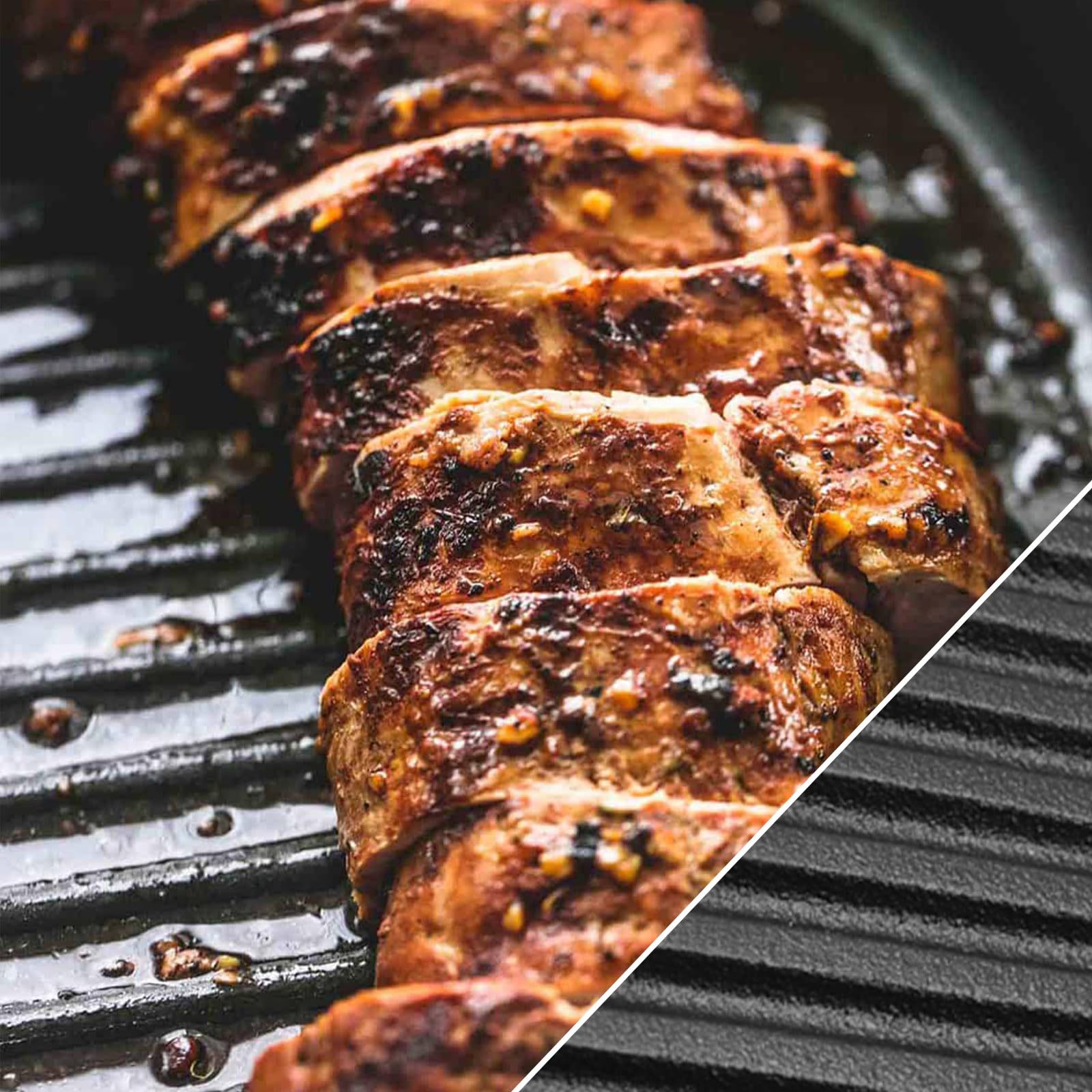 Plancha reversible de hierro fundido, sartén de doble cara con asas (30 cm)
