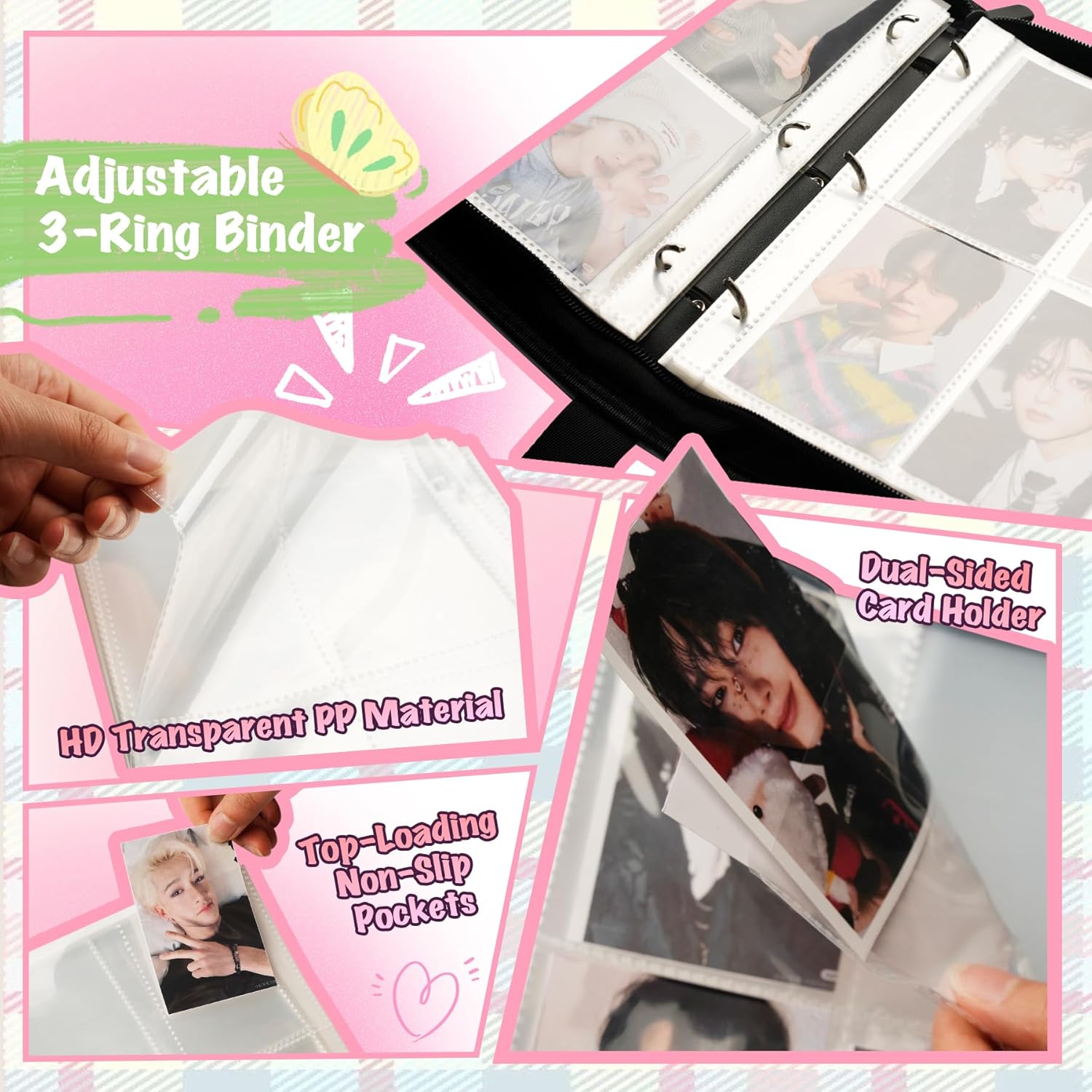 Stray Kids Kpop Photocard Binder-Skzoo Trading Card A5 Binder,Cartoon Photocard Holder With 400 Cards Sleeves, Photo Album for Skz Merch And Lomo Cards - Image 4