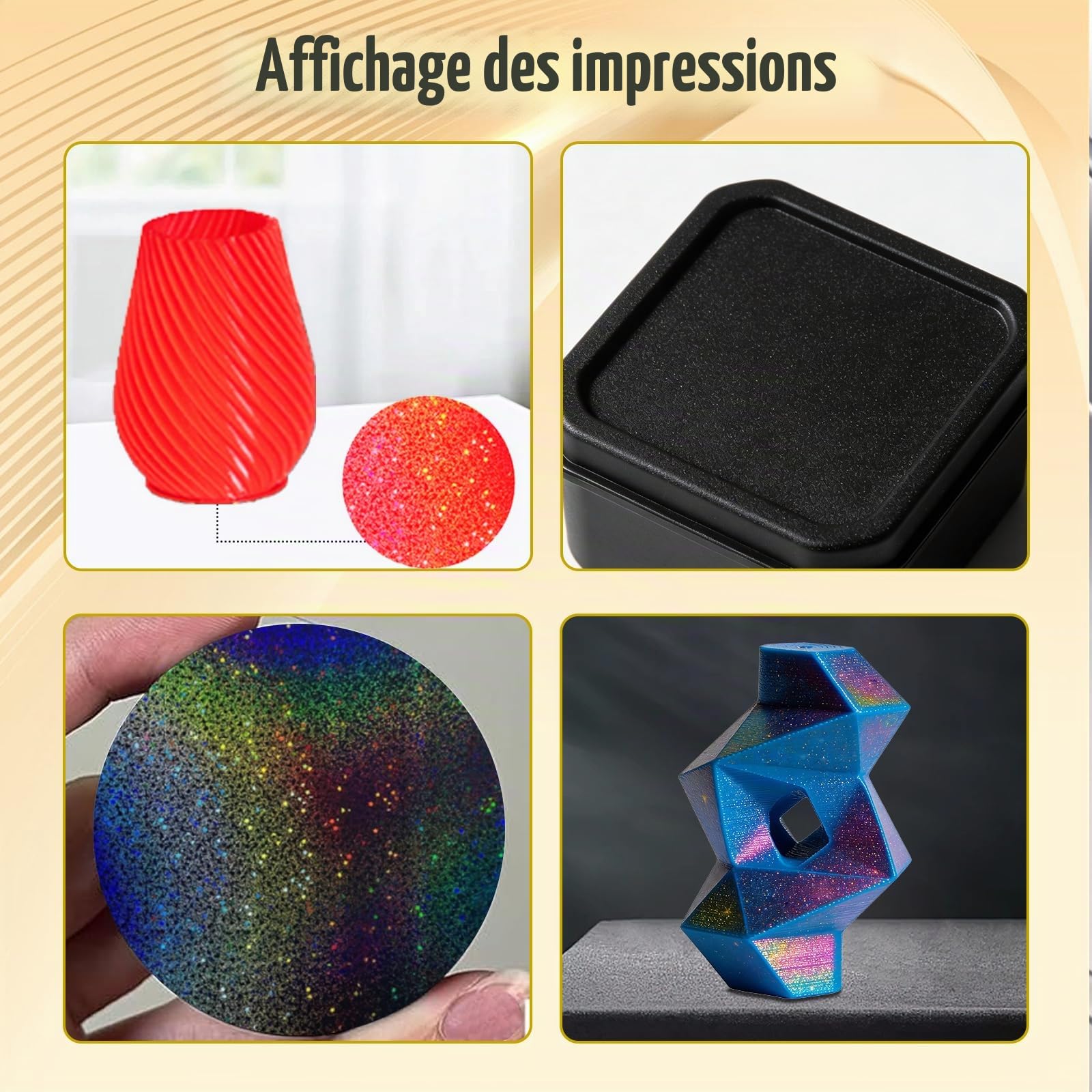 Plateau Anycubic Double Face en PEI+PEY 264 x 276 mm Imprimante 3D, Plateau d'impression Flexible Magnétique Acier à Ressort Compatible avec Anycubic Kobra S1, Kobra S1 Combo