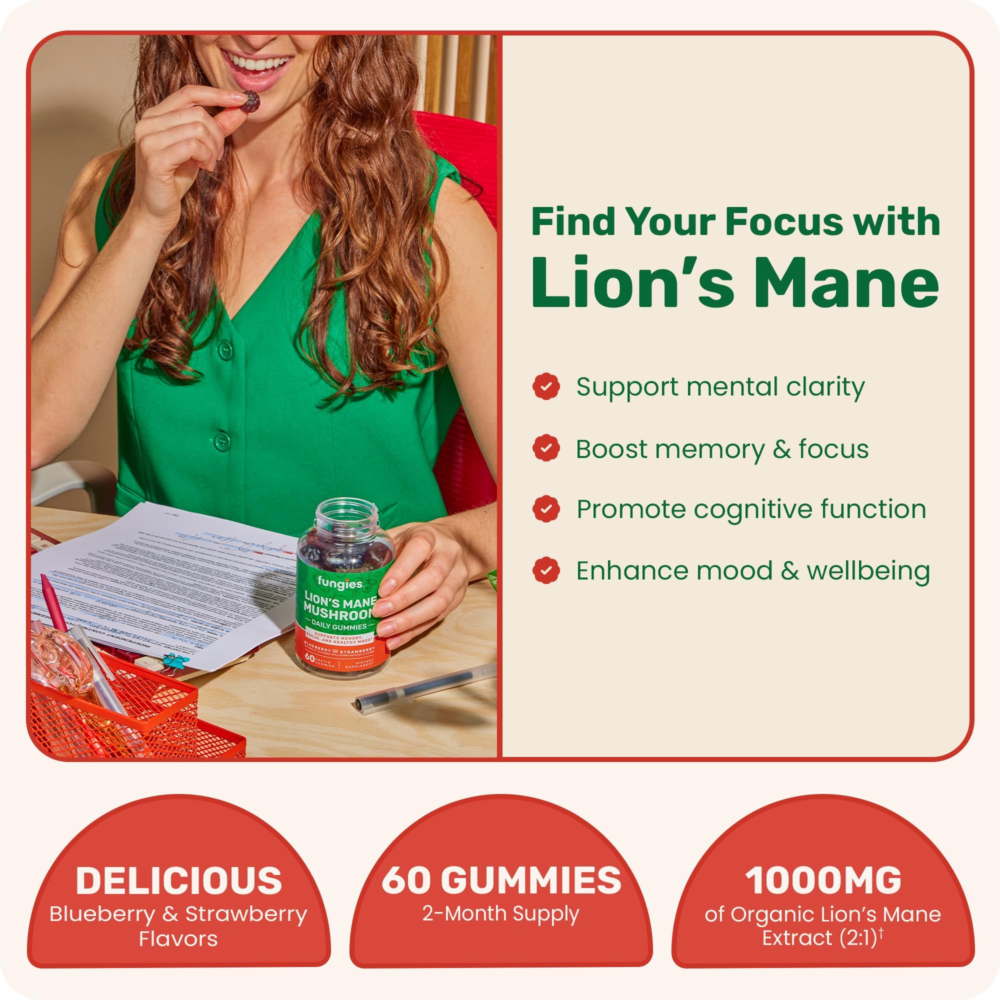 Fungies Lion's Mane Mushroom Gummies | 60 Count — Amazon image 2