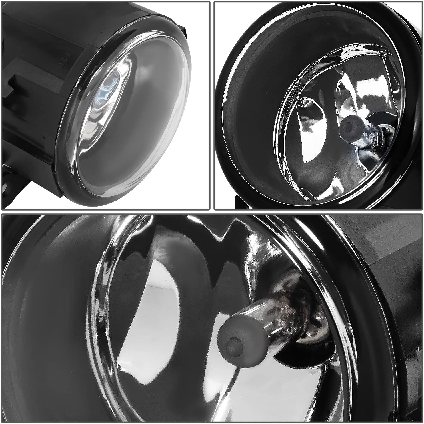 DNA MOTORING FL-ZTL-367-CH Pair of Chrome Housing Fog Lights Compatible with 11-22 Transit Connect / 06-21 Mustang / 08-14 Focus