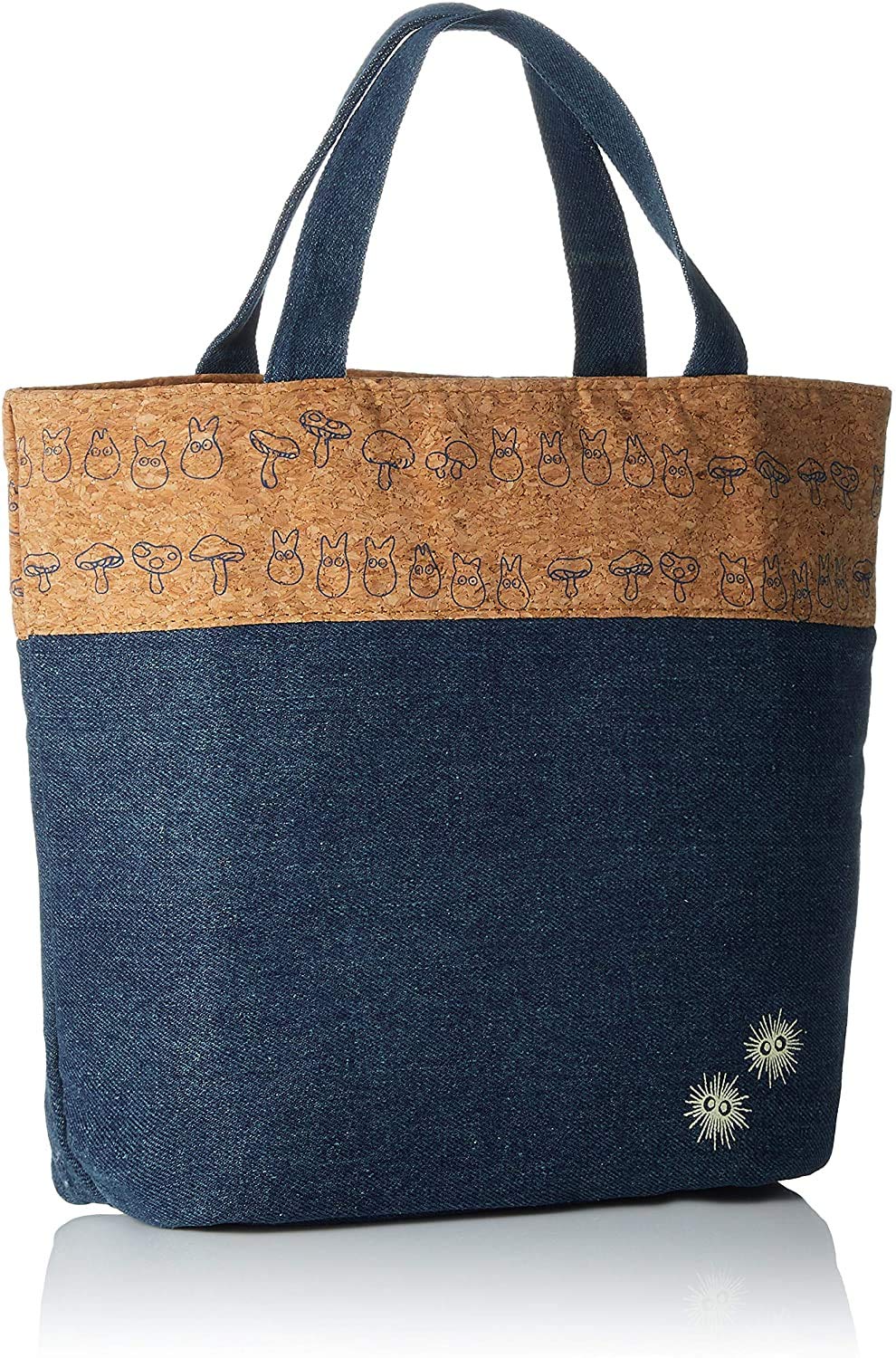 SKATER Borsa a mano per pranzo Bento 33×25cm, Studio Ghibli Il mio vicino Totoro, denim blu e sughero, con isolamento termico, importazione giapponese KBCO2