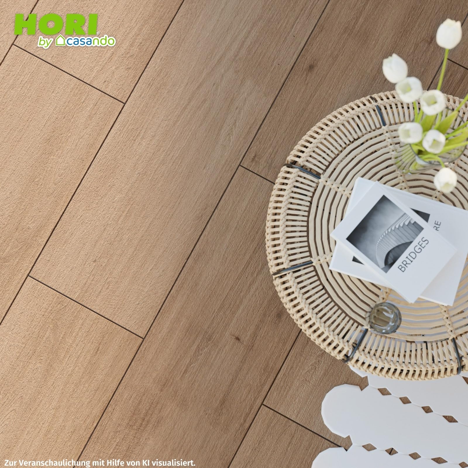 HORI Terrassenplatte Noce Braun Feinsteinzeug Komplettset 120x40x2cm Außenfliese Rutschfest R11 Frost-und Salzbeständig Fläche: 6 m² Verlegeart: inkl. Plattenlager Höhe: 18-32 mm