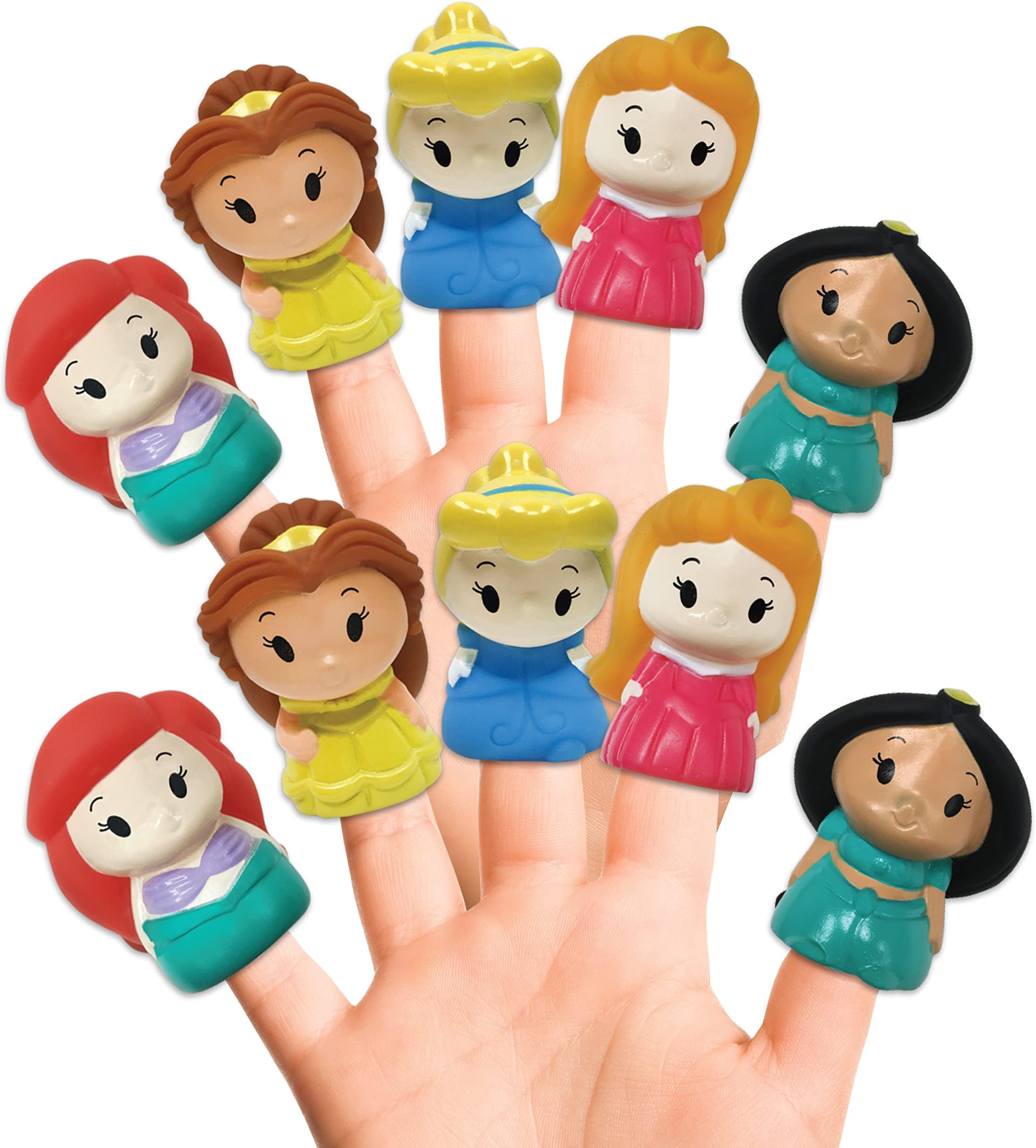 - Disney Princess 10 Pc Finger Puppet Set - Party Favors, Educational, Story Time, Floating Pool Toys, Beach Toys