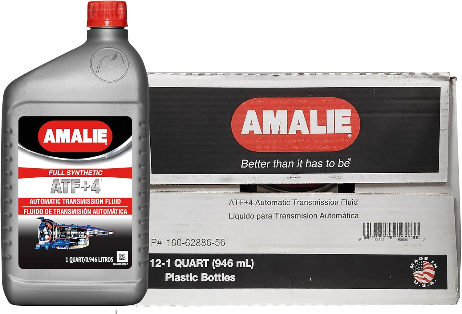 AMALIE Chrysler +4 Automatic Transmission Fluid (160-62886-56) 1 Quart Bottle, Pack of 12 | Made in USA