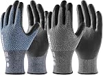 LANON Waterproof Gardening Gloves for Women & Men, 2 Pairs Pack Work Gloves with Double Rubber Coated, for Construction, Mechanic,Car & Fish Cleaning, Non-Slip Grip, Blue & Black,Small