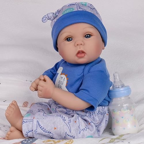 Miniatura 26 de Milidool Muñecas de bebé Reborn de 18 pulgadas, muñeca realista de bebé recién nacido, muñecas de silicona de aspecto real, con accesorios completos