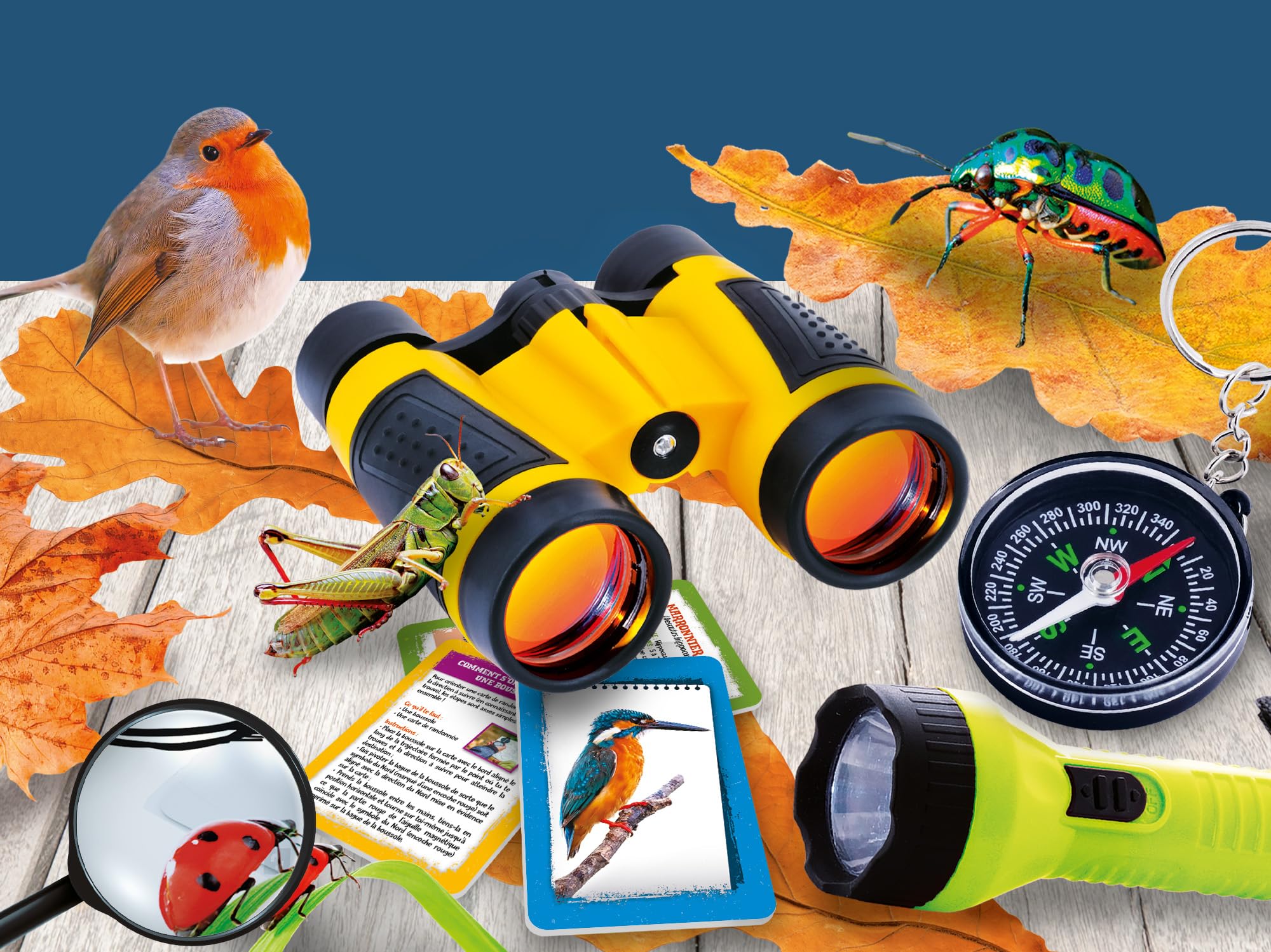 Lisciani - I’m A Genius - Laboratoire des Explorateurs - Kit Scientifique Enfants 7 à 12 ans - Instruments Exploration Nature - Jumelles Loupe Lampe Boussole - Observation Nature