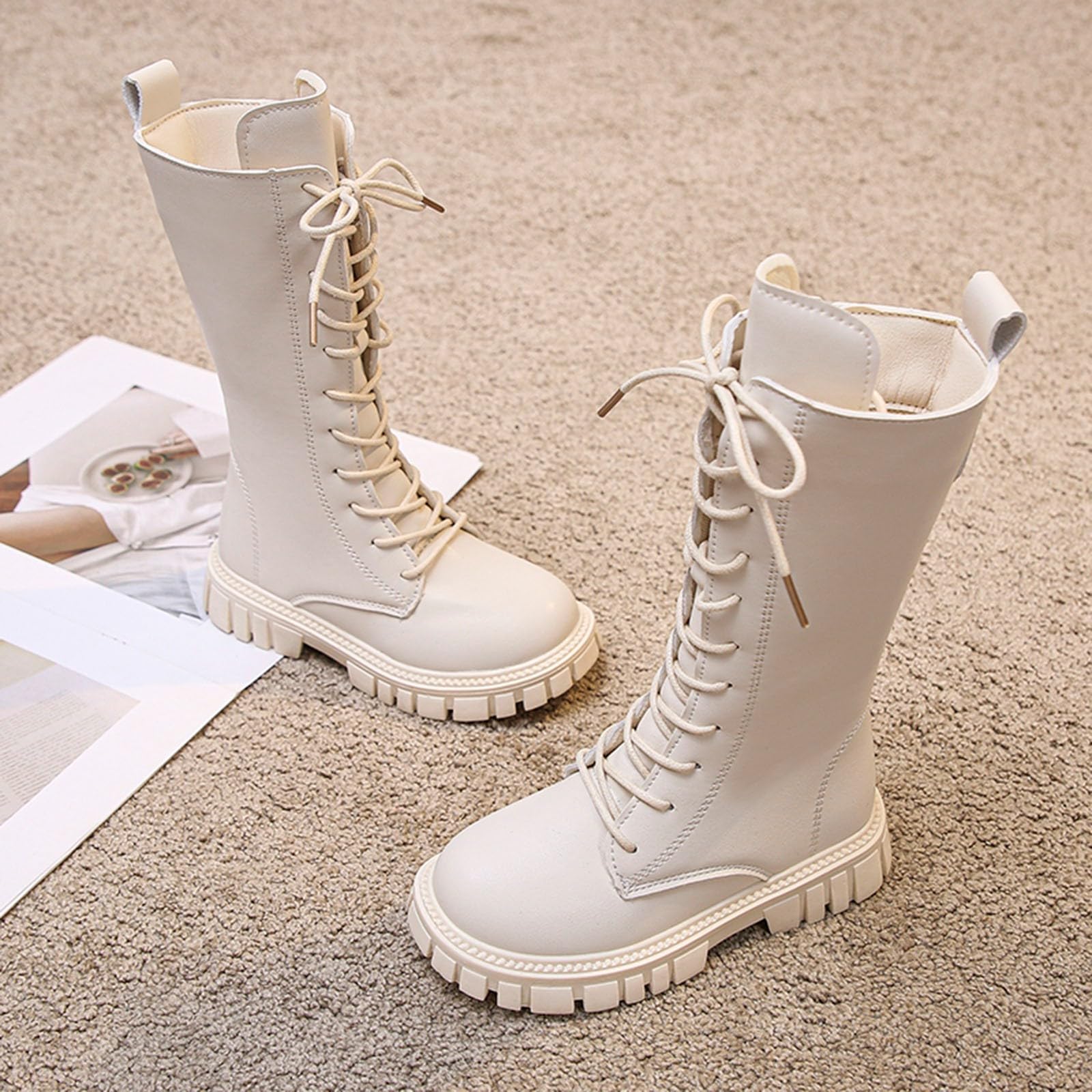 Botas de moda para niñas, cómodas y suaves, de piel, ideales para el uso diario, botas planas elegantes para niños