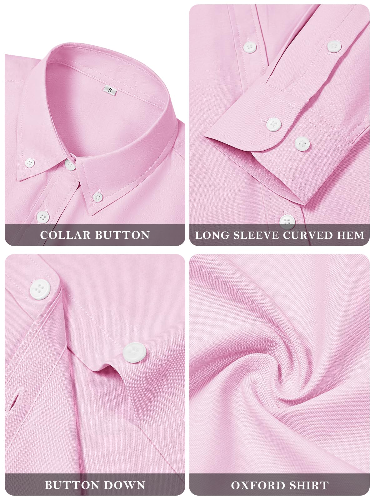 Button-Down-Shirts für Damen, Baumwoll-Oxford-Hemden, langärmelig, Hemden, Kragen, Blusen, Arbeit, Freizeit, einfarbig, Tunika, Tops